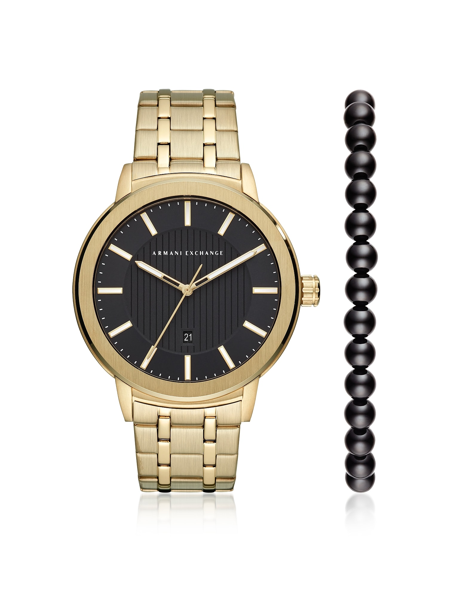 armani exchange black and gold mens watch