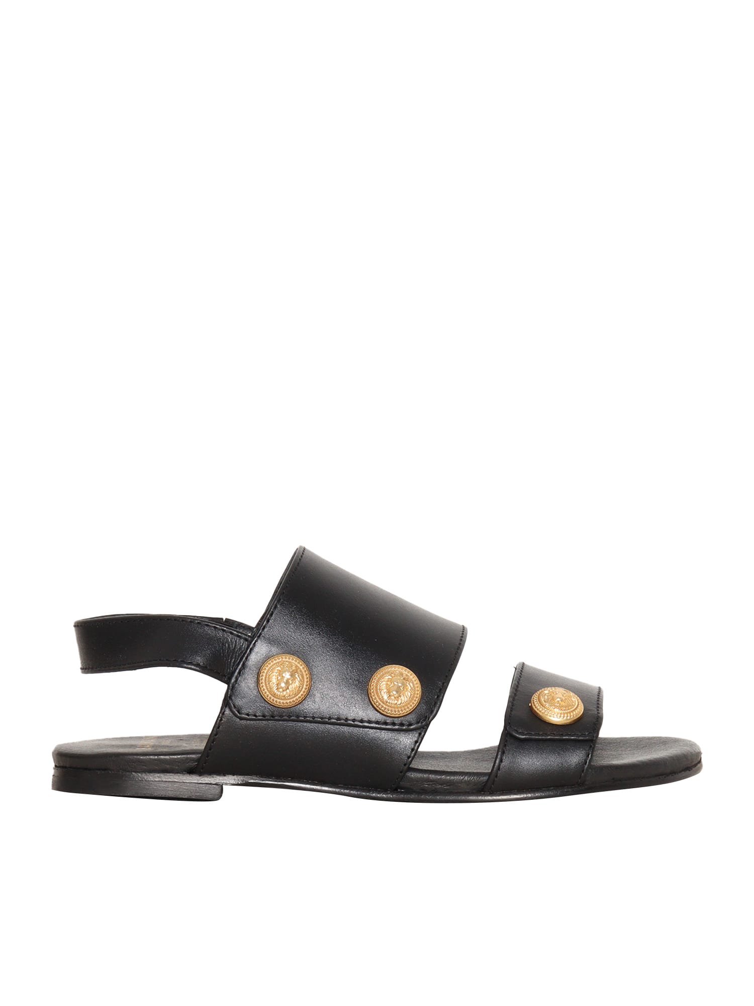 Balmain Leather Sandals In Black