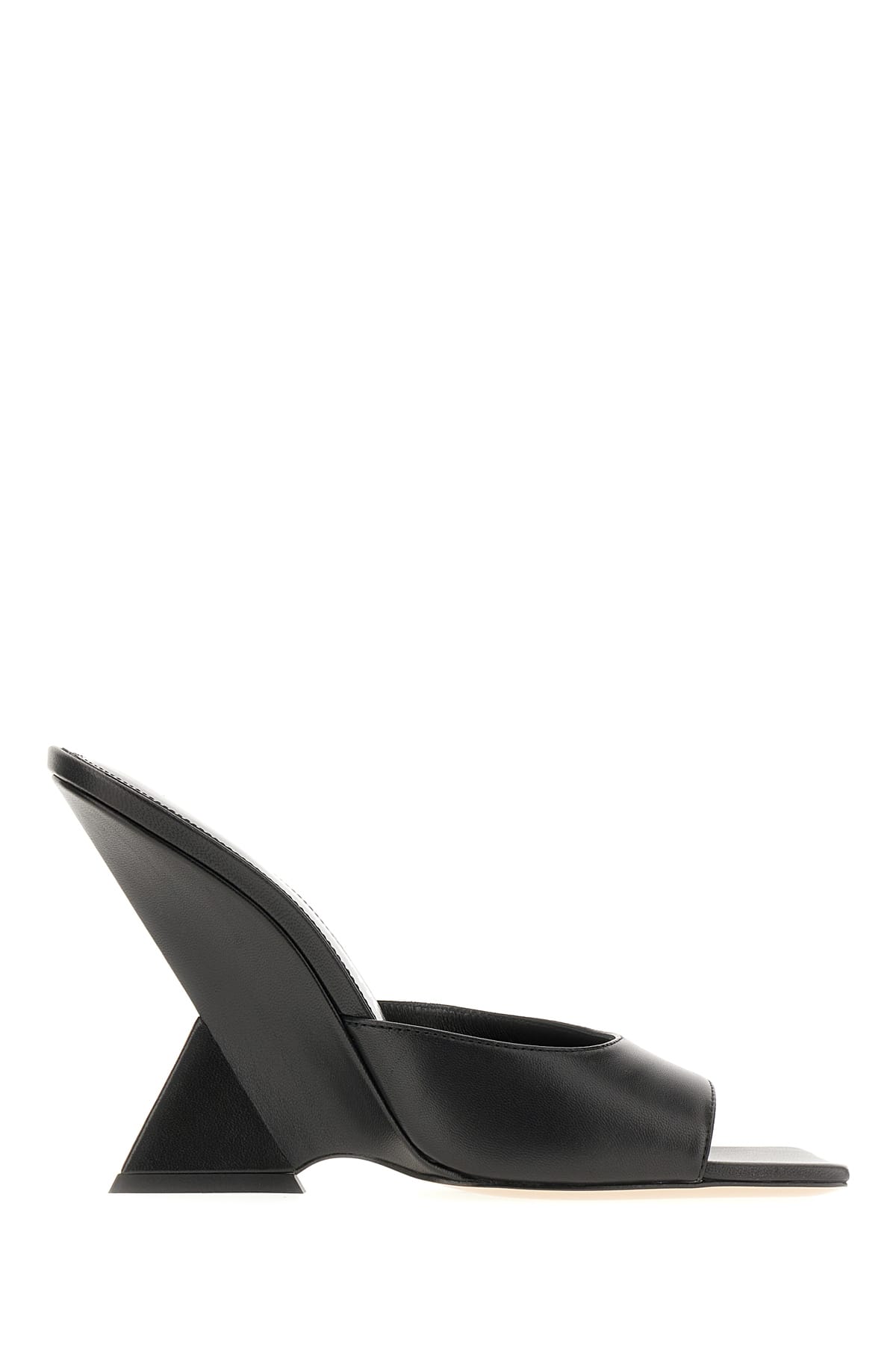 Shop Attico Black Leather Mules In 100