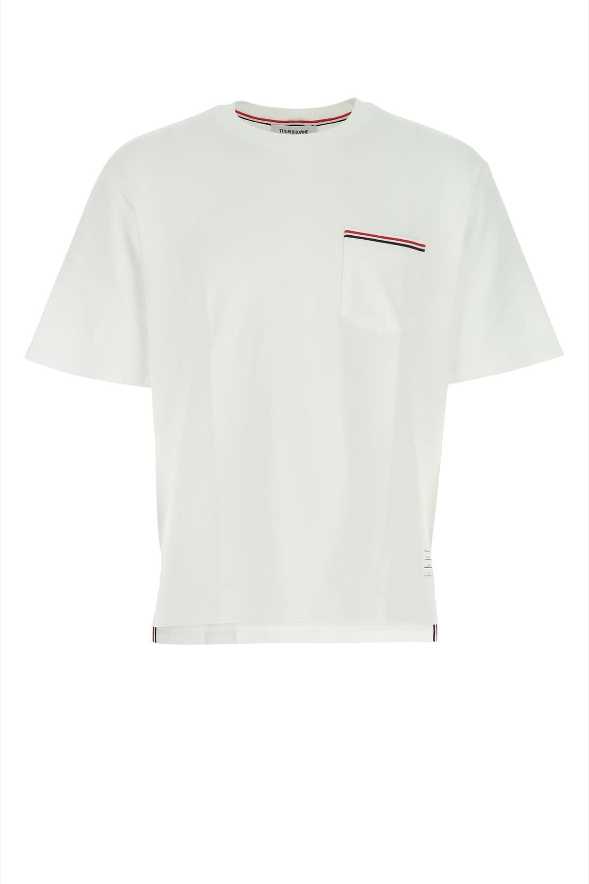 Shop Thom Browne Oversized Short Sleeve Pocket In White