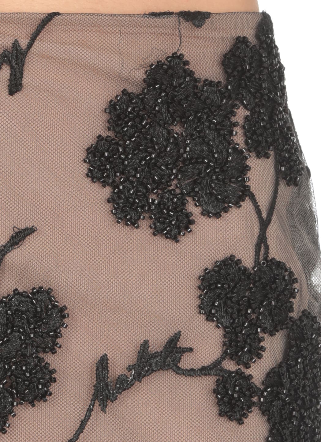 Shop Rotate Birger Christensen Flower Beads Skirt In Black