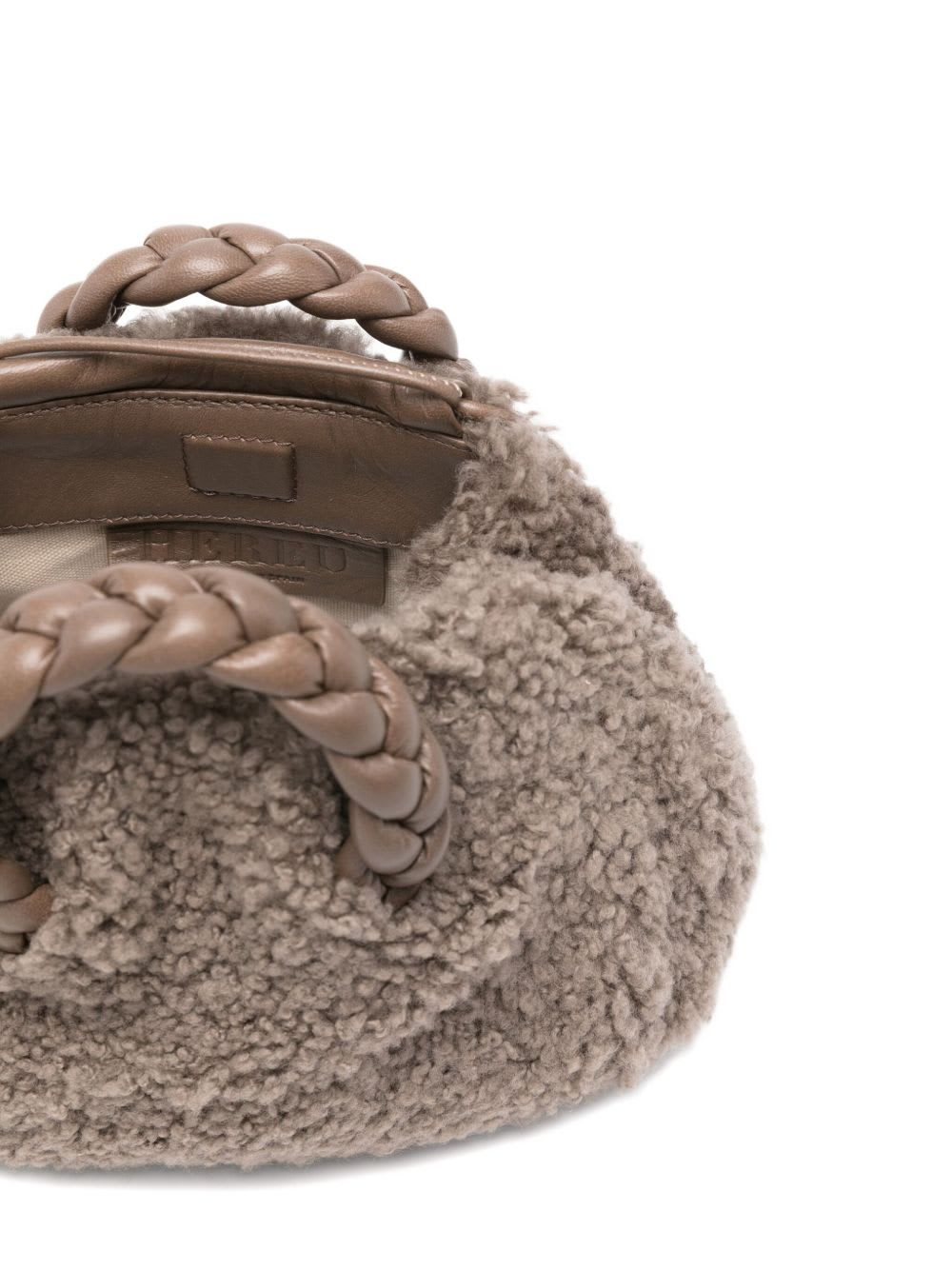 Hereu Mini Bag With Braided Handles And Top Handle In Gray