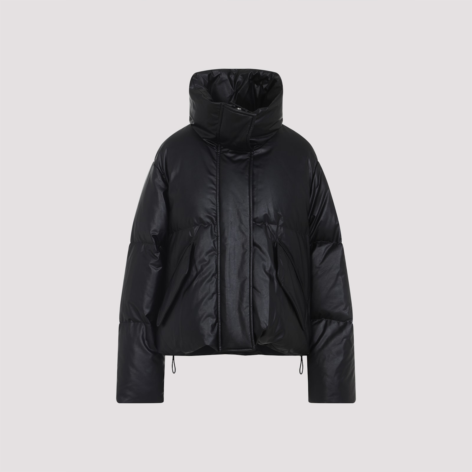 Mm6 Maison Margiela Pleather Puffer Jacket In Black