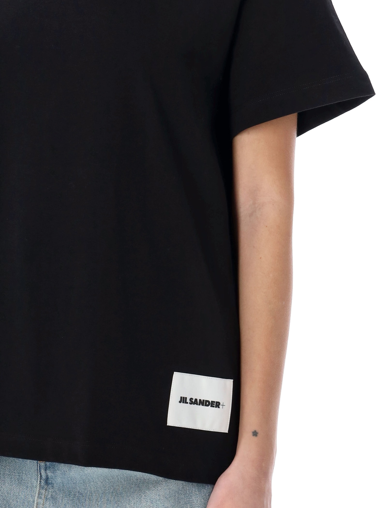 Shop Jil Sander Organic Cotton 3 Pack T-shirt In Black