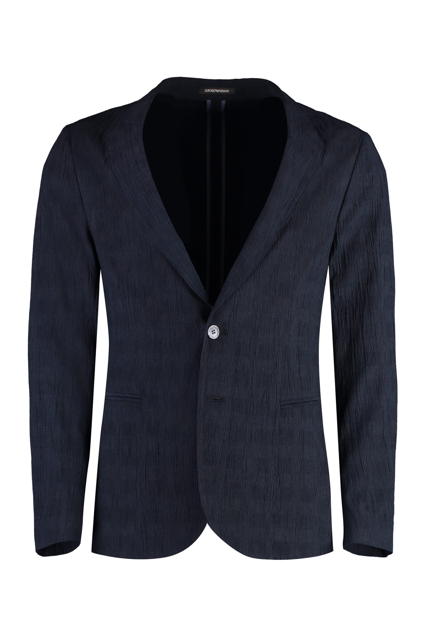 Shop Emporio Armani Single-breasted Two-button Jacket In Blue