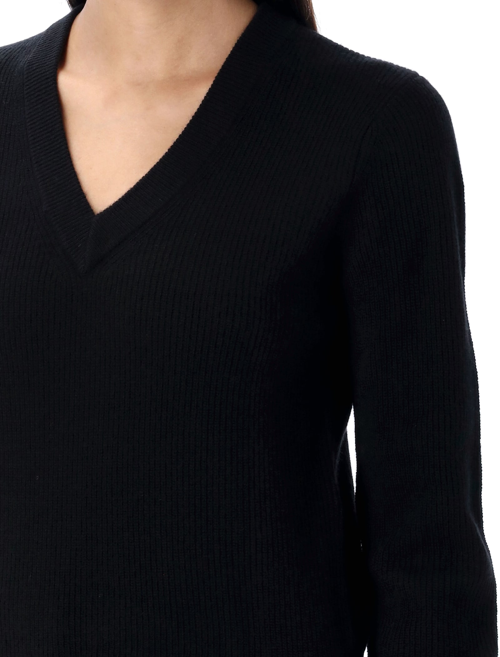 The Garment Black V-neck Sweater In Black