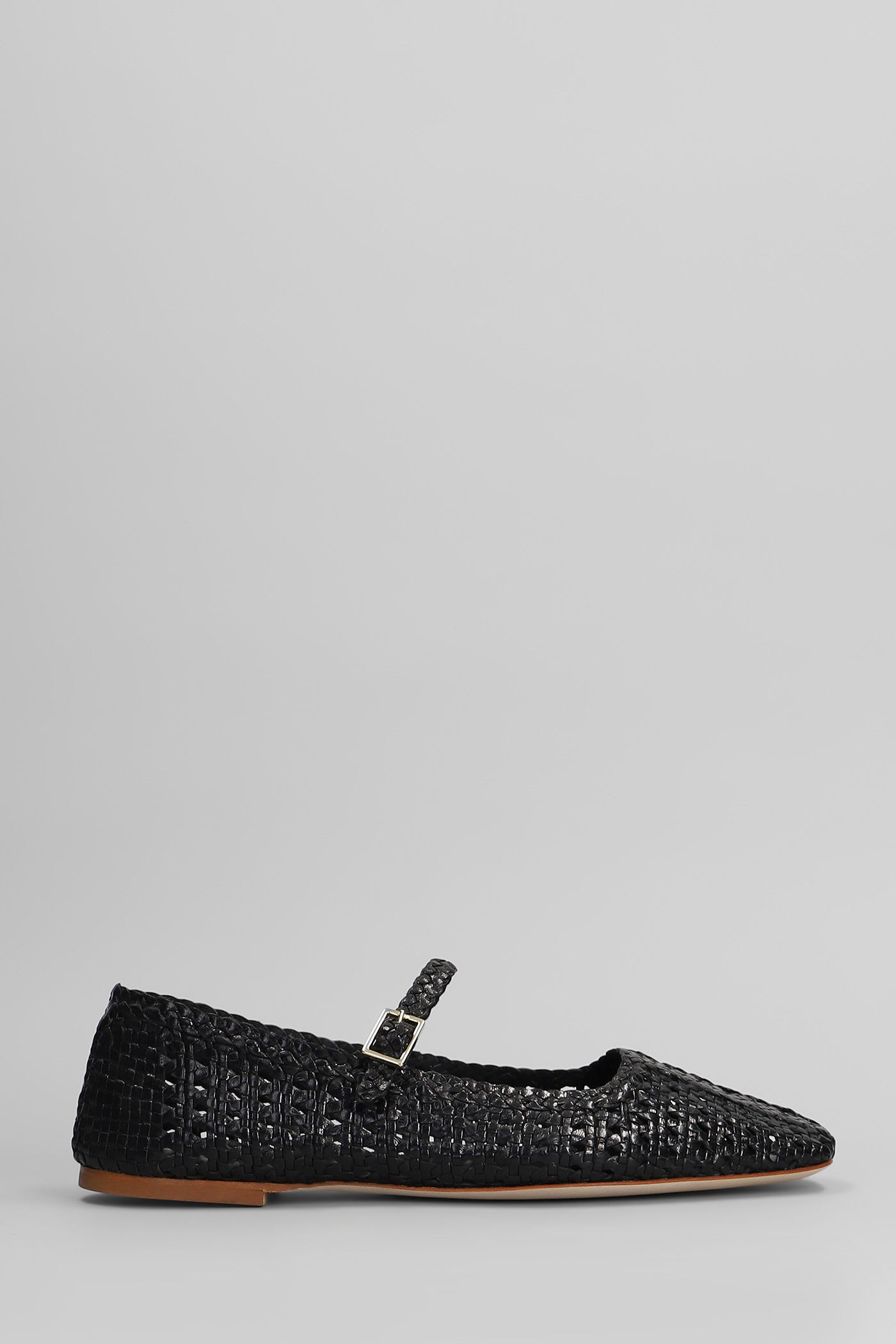 Ballet Flats In Black Leather