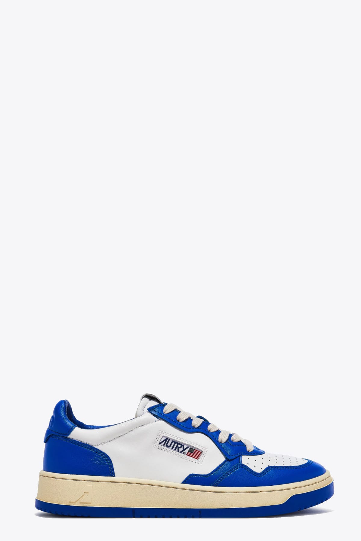 Autry 01 Low Man Leat Princess Blue White and royal blue leather low sneaker - Medalist