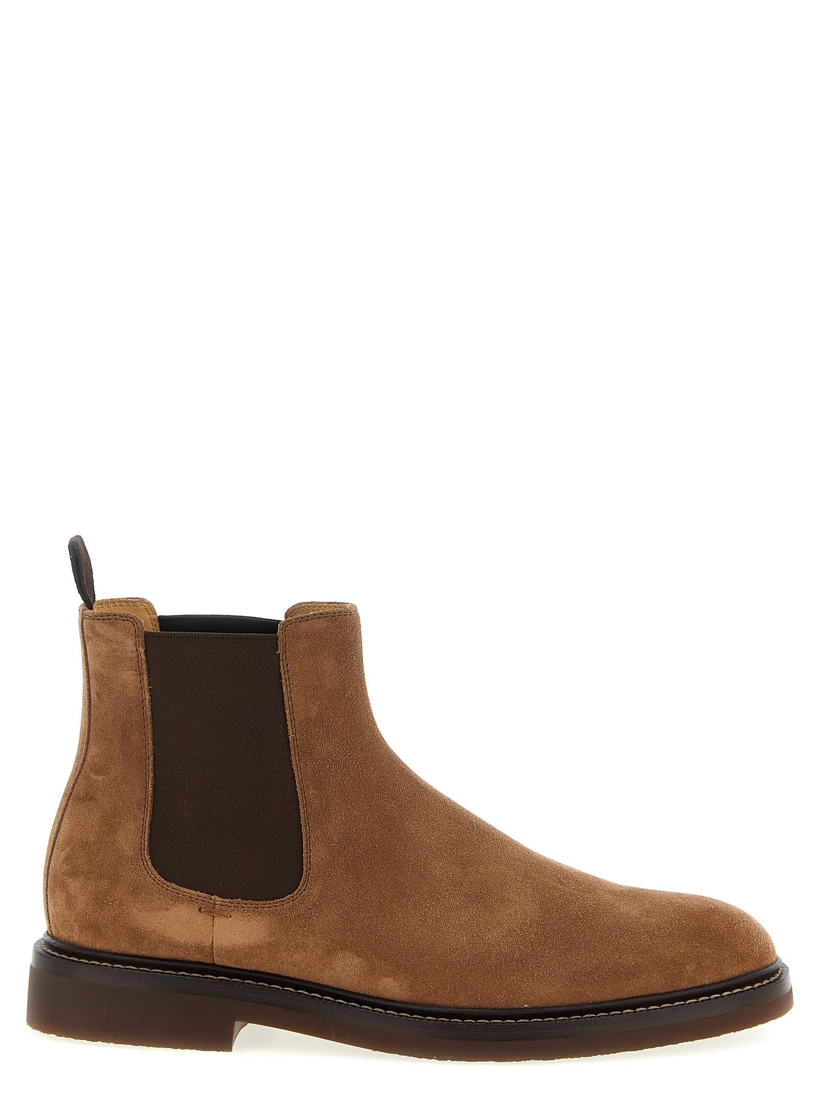 Brunello Cucinelli Chelsea Ankle Boots In Brown