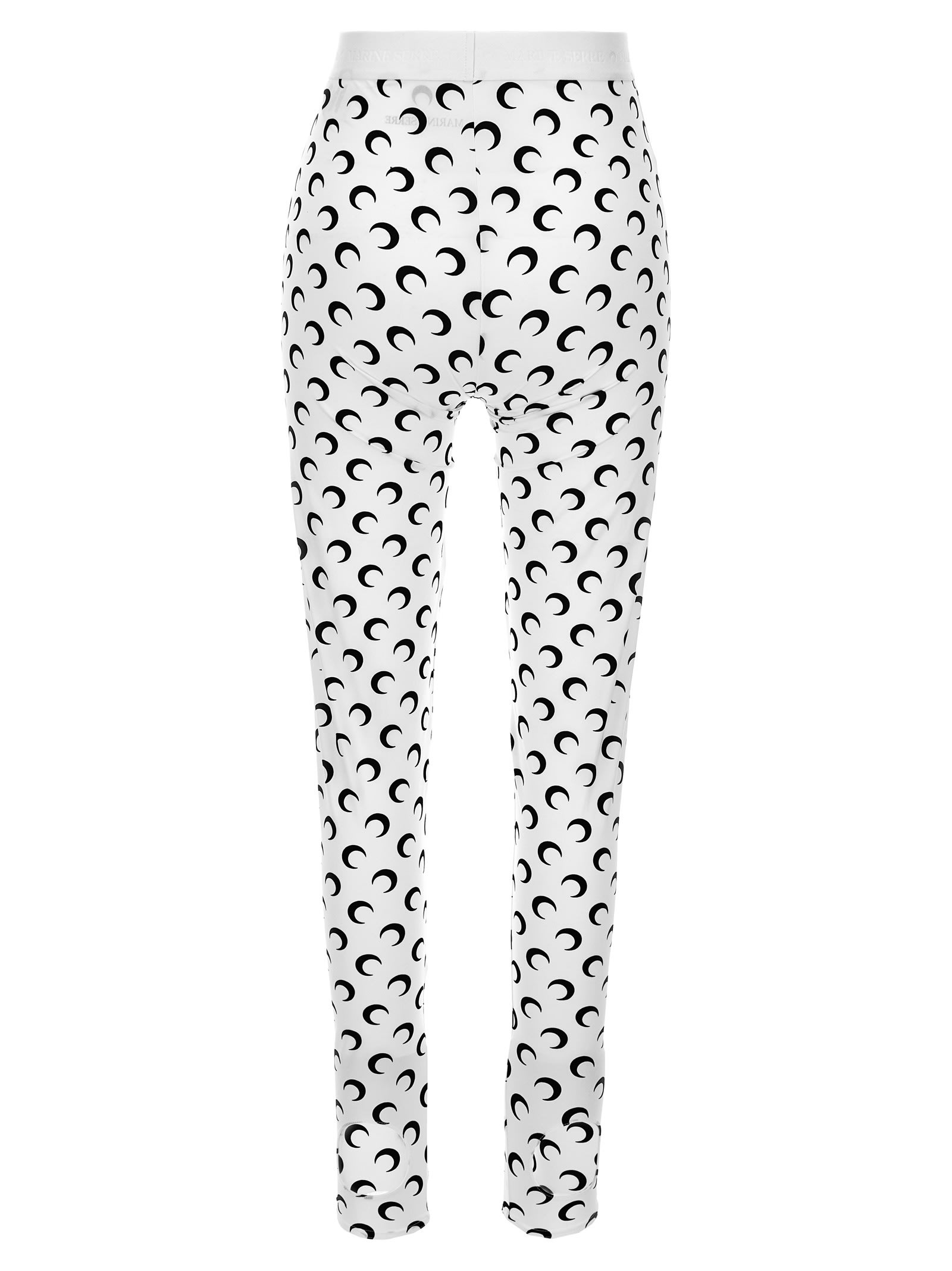 Marine Serre White Fuseaux Allover Moon Leggings