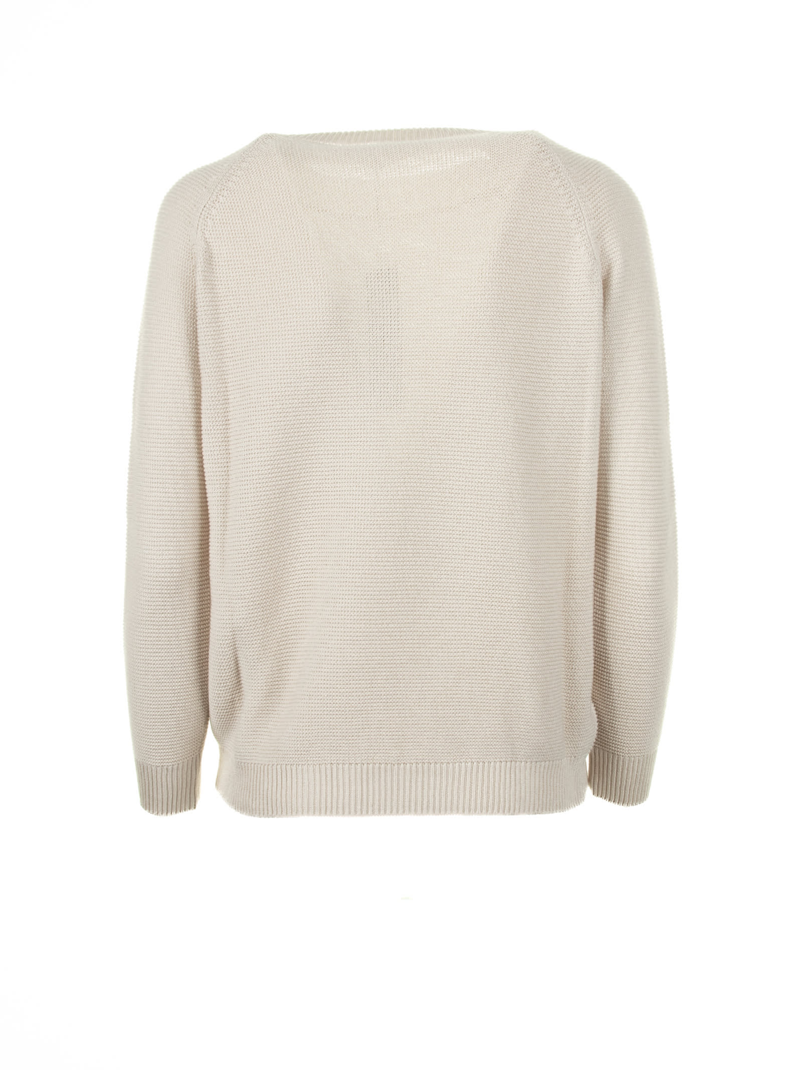 Shop Weekend Max Mara Soft White Cotton Sweater In Avorio