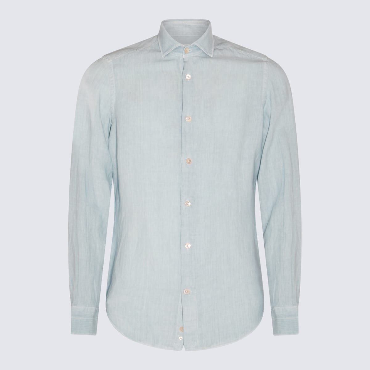 Shop Eleventy Light Blue Linen Shirt