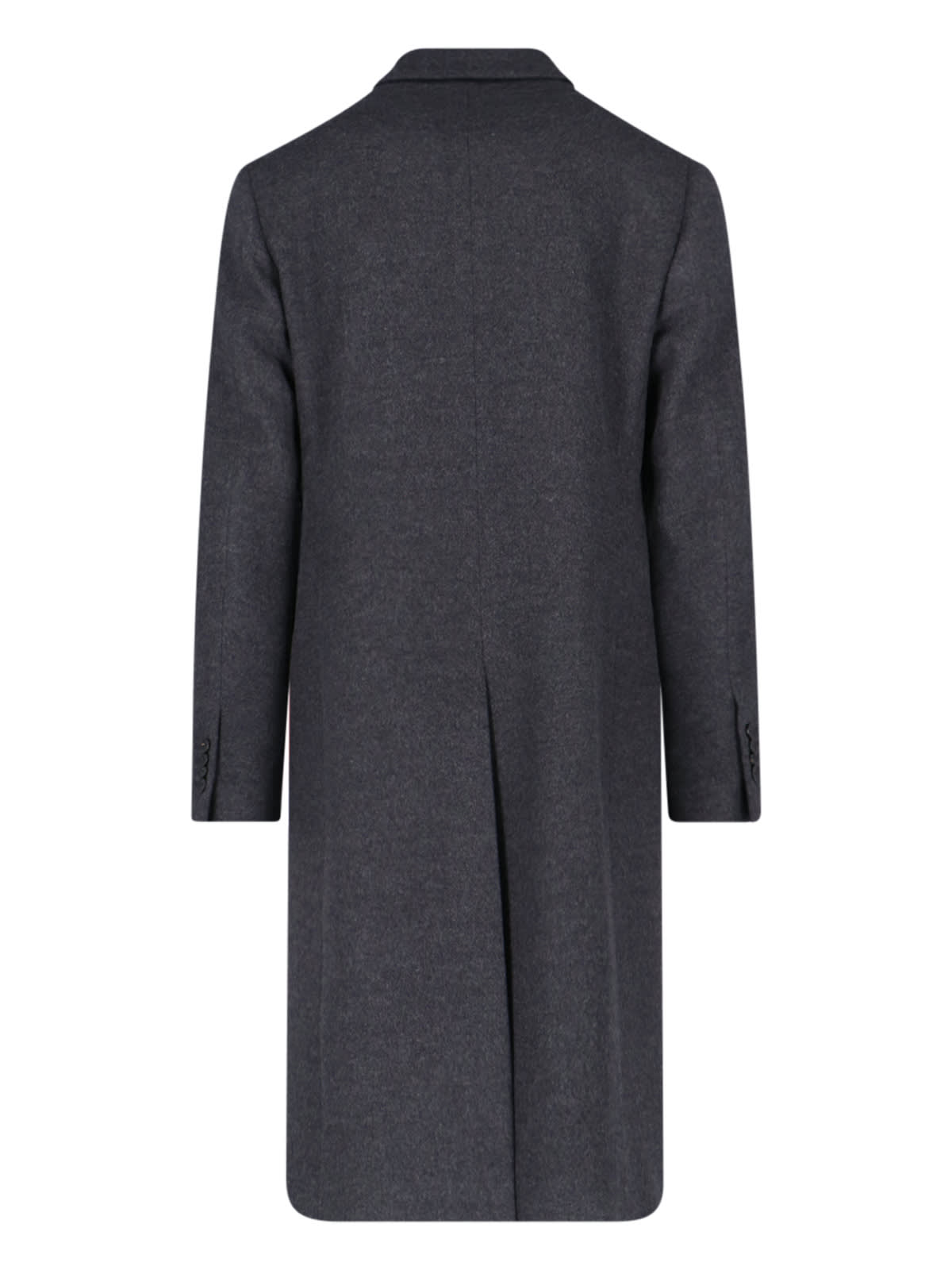 Shop Lardini Double-breasted Midi Coat In Gray