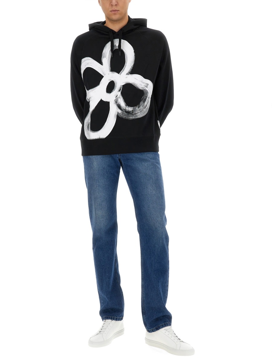 Shop Ps By Paul Smith Happy Flower Sweatshirt In Black