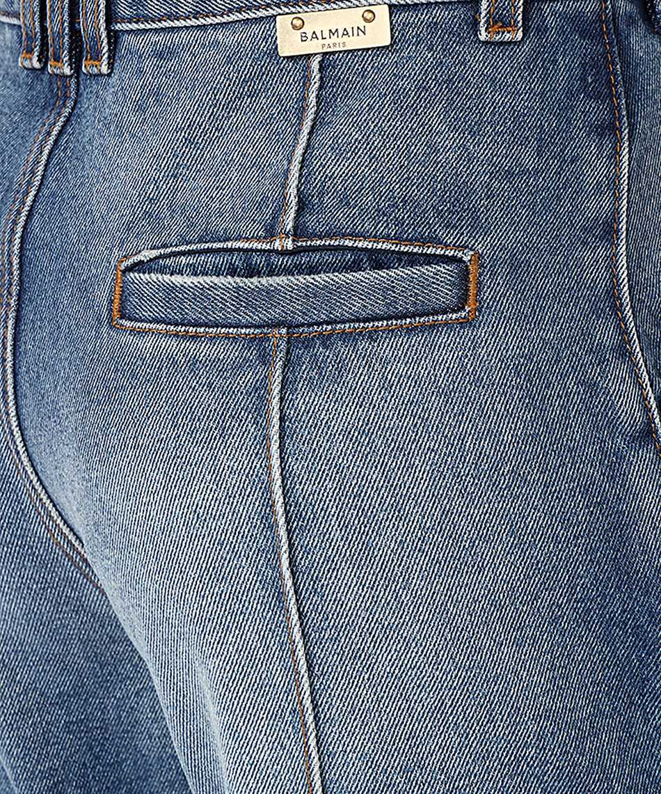 Balmain Contrast-stitching Flared Jeans In Blue