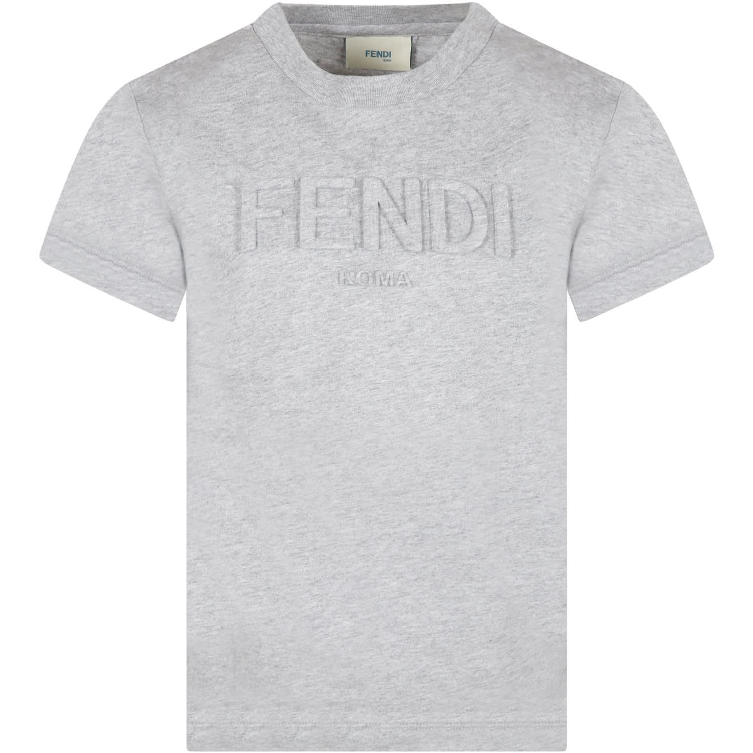 Fendi Gray T-shirt For Kids With Logo