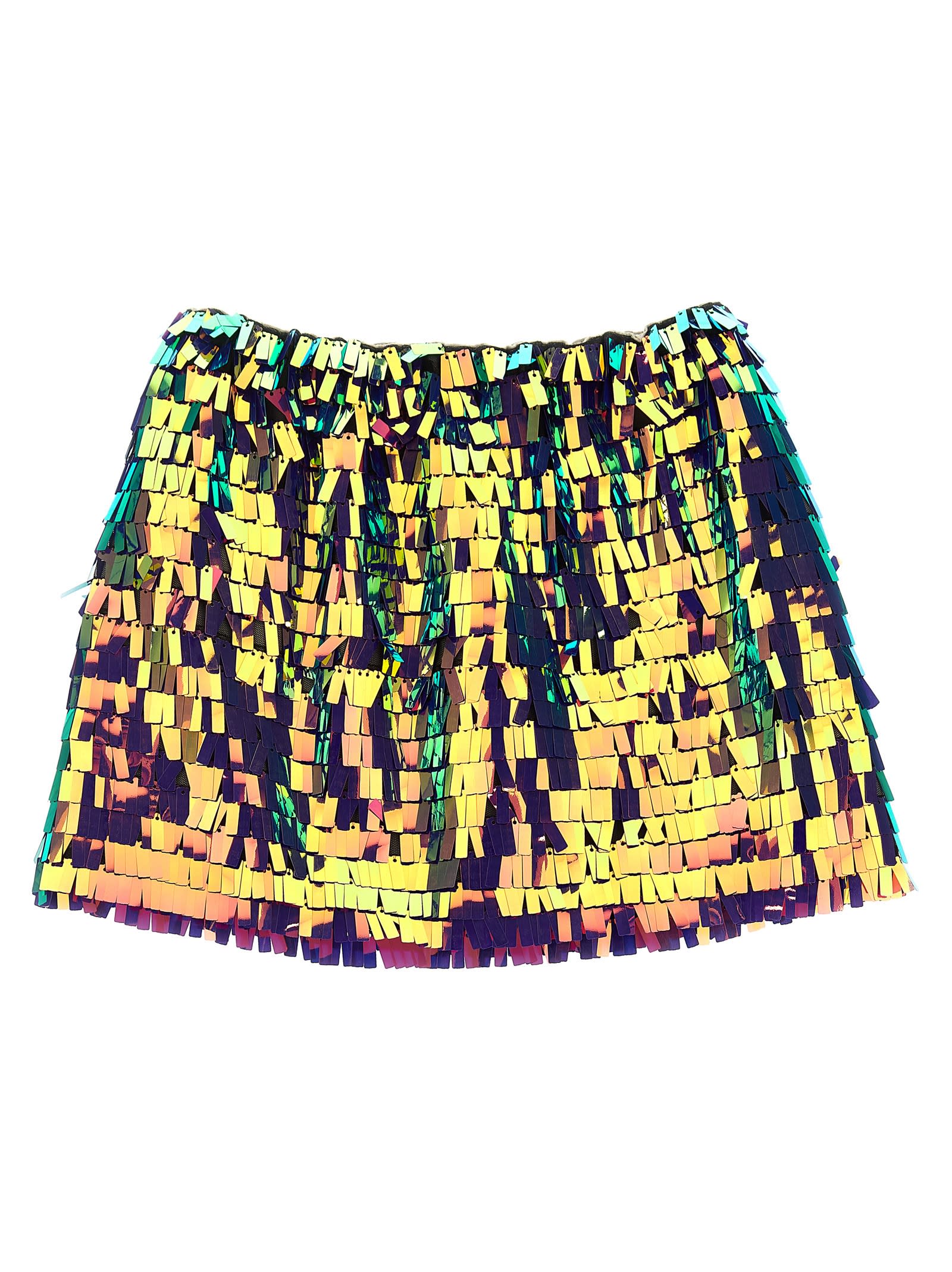 Shop Douuod Sequin Miniskirt In Multicolor