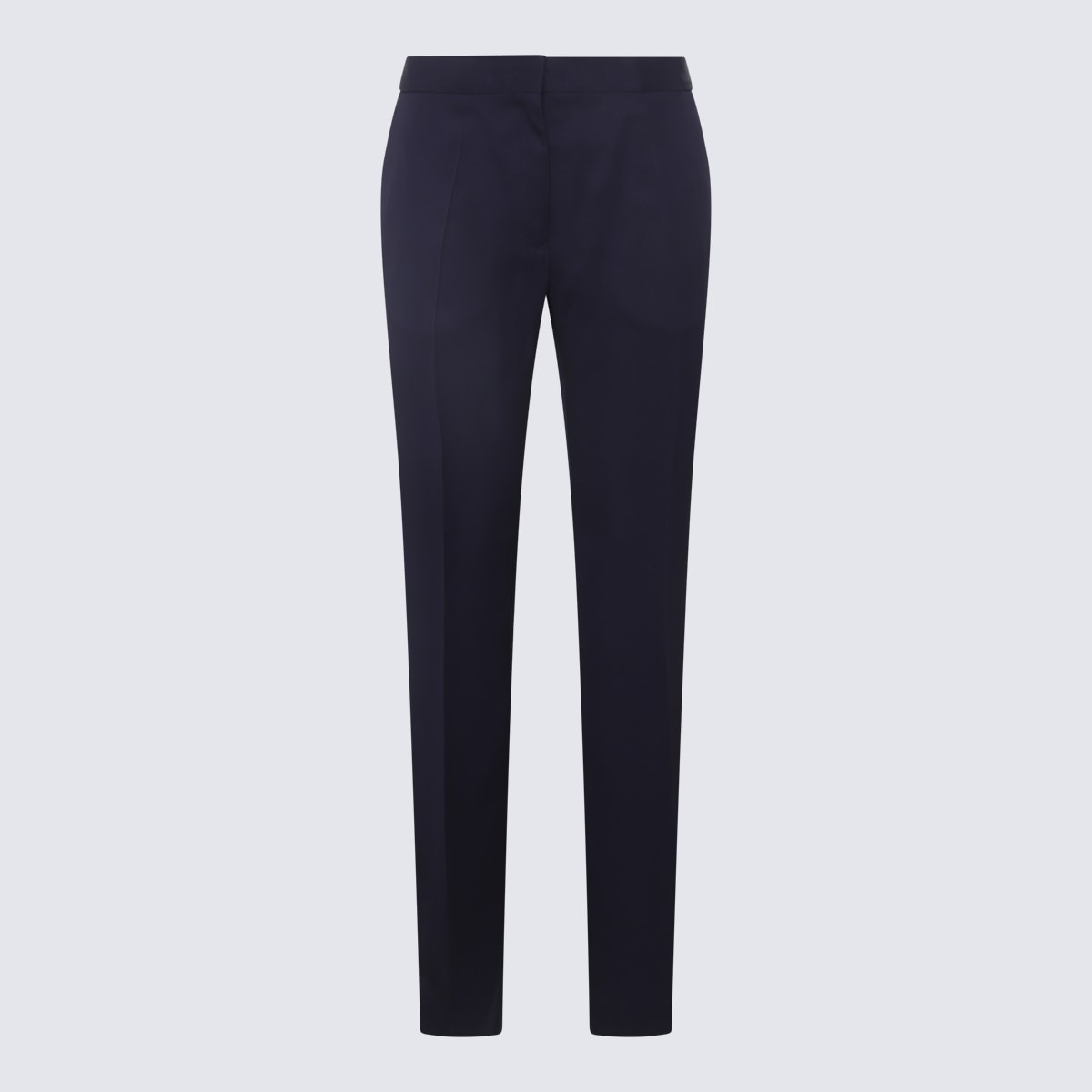 Shop Jil Sander Navy Blue Viscose Trousers