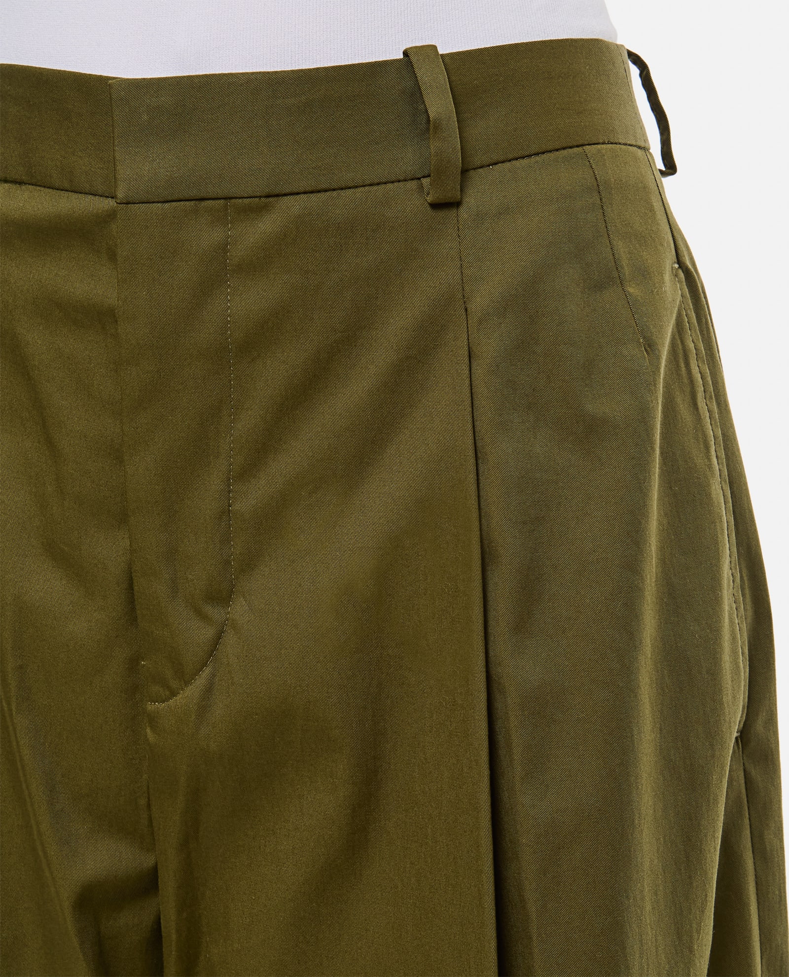 Shop Frame Pleated Wide Leg Pant In Green