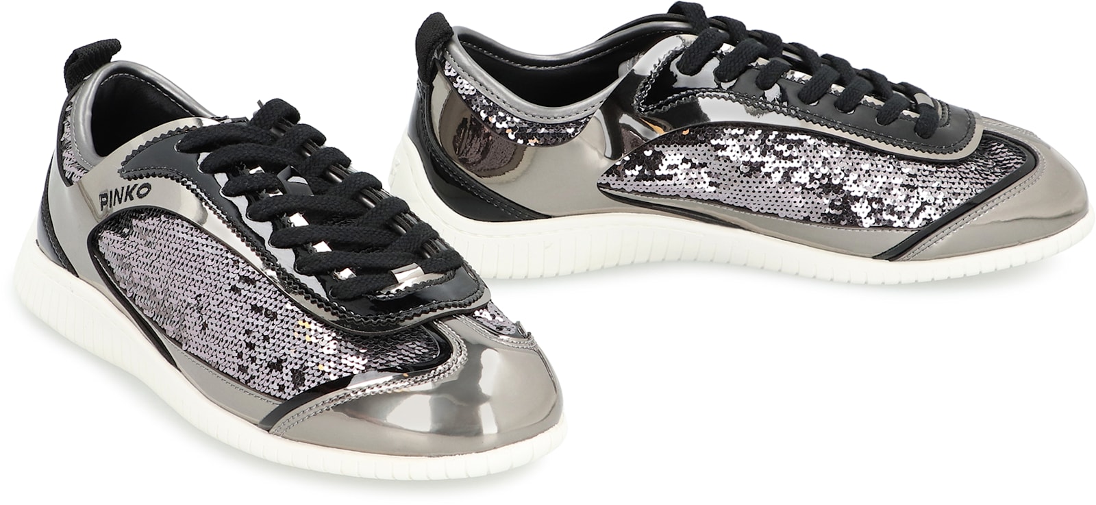 Pinko Sneakres Reby 10 With Sequins In Silver