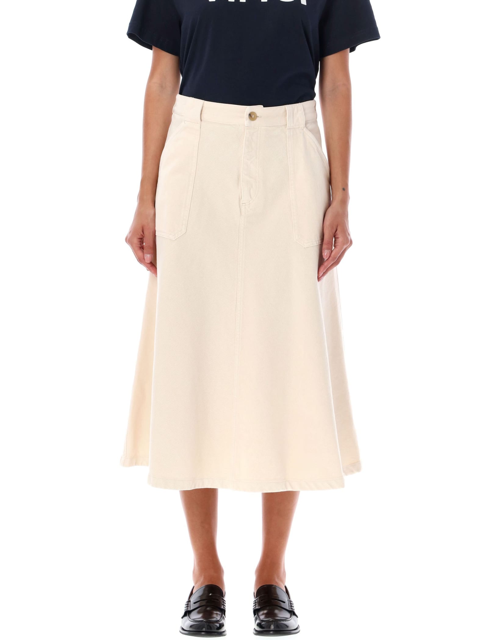 Shop Apc Laurie Skirt In Ecru