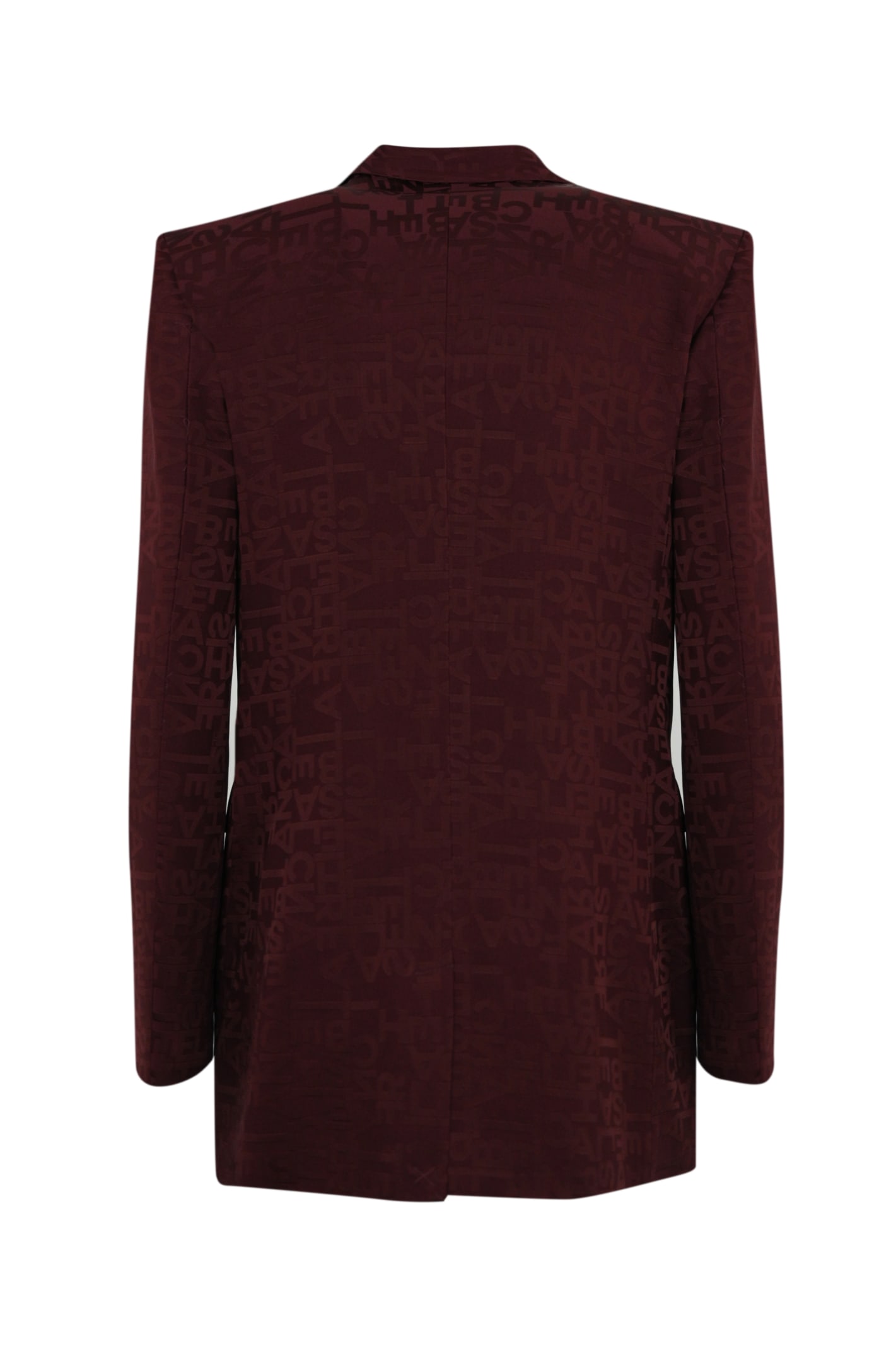 Shop Elisabetta Franchi Lettering Jacquard Crepe Jacket In Rouge Noir