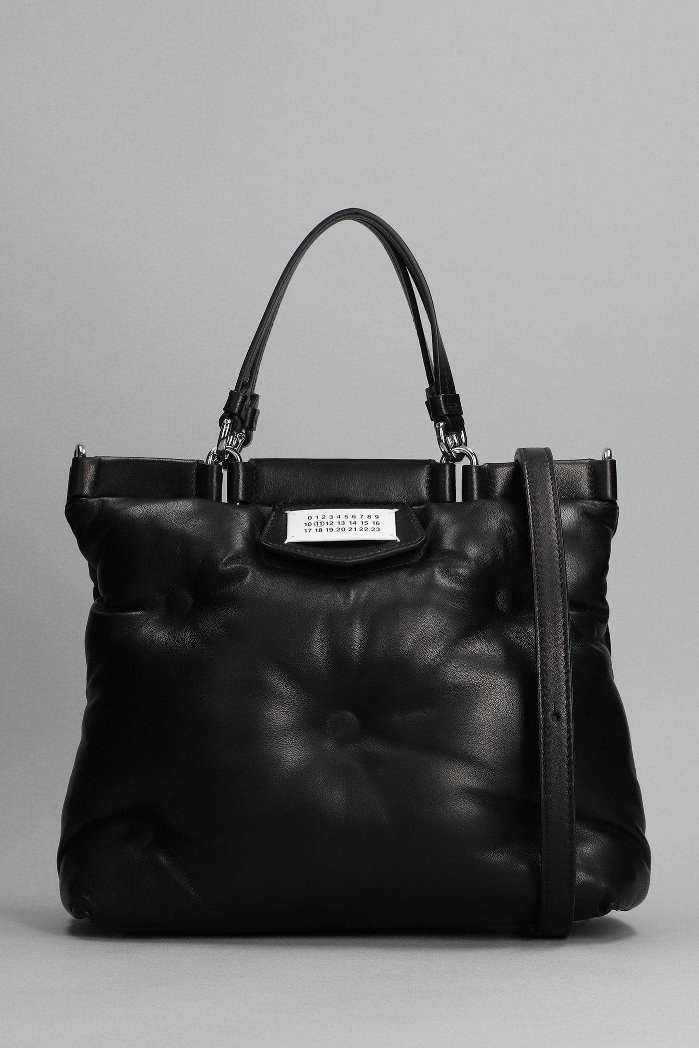 Maison Margiela Glam Slam Hand Bag In Black Leather