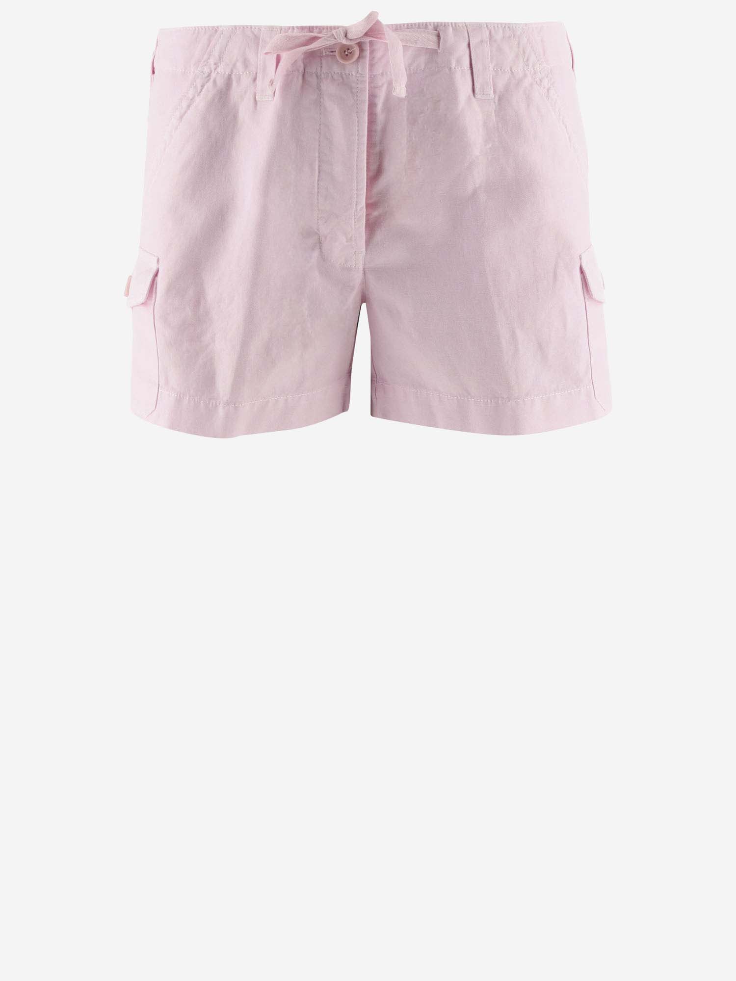 Aspesi Cotton And Linen Short Trousers In Pink