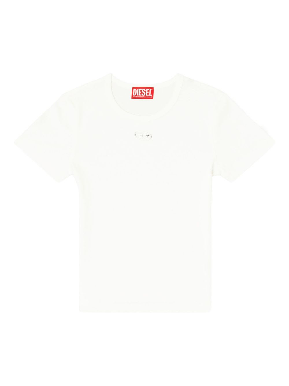 Diesel Logo Cotton T-shirt In White