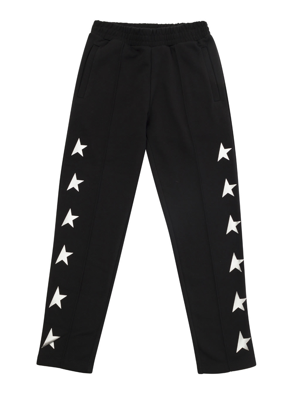 Shop Golden Goose Star / Boys Jogging Pants Tapared Leg / Multistar Printed Include Cod Gyp In Black