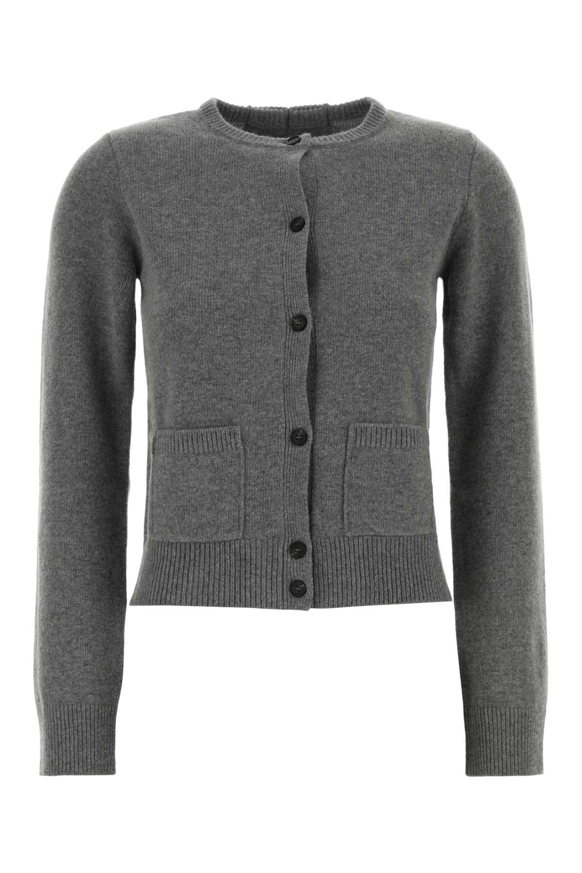 Mm6 Maison Margiela Long Sleeve Knitwear Featuring Front Pockets In Gray