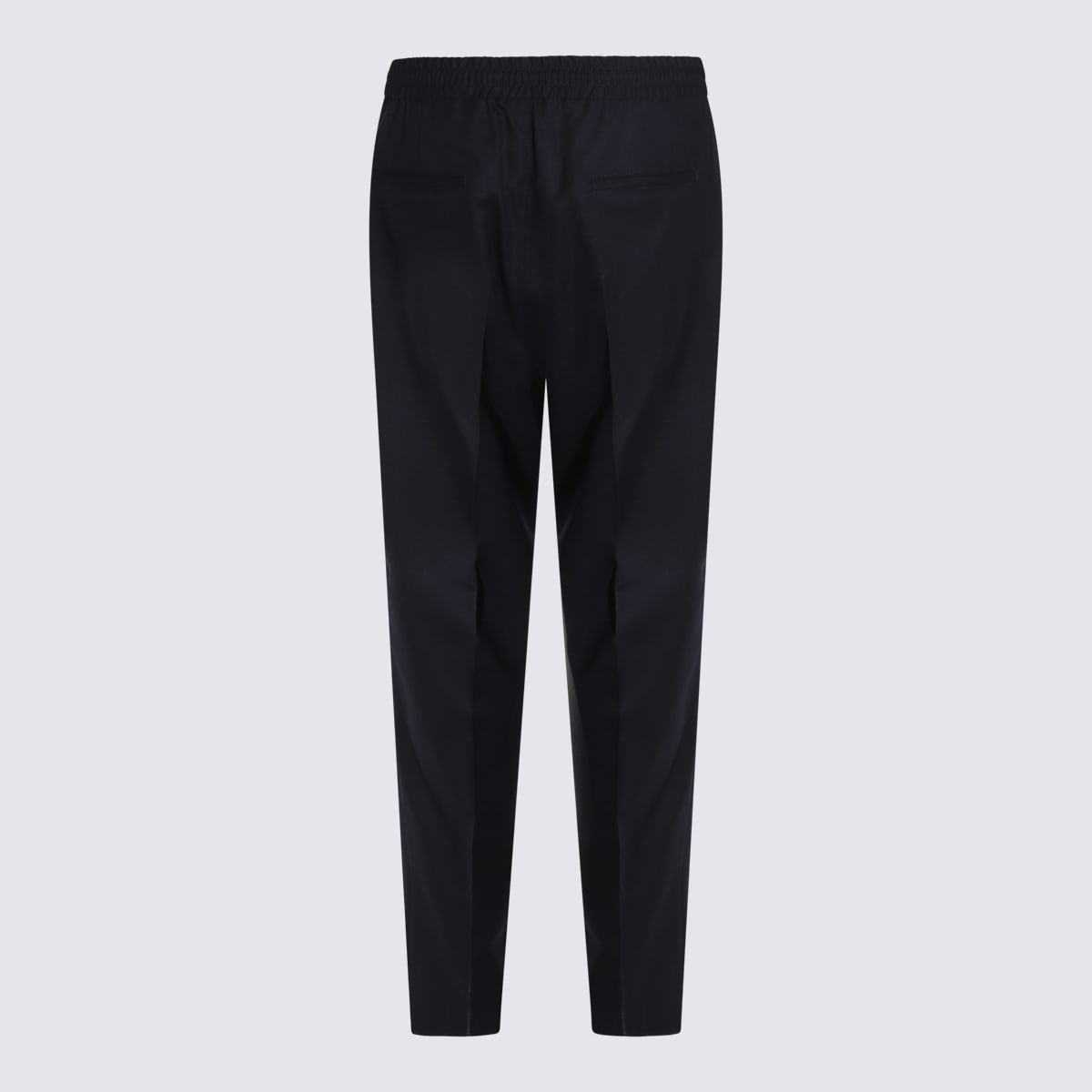 Shop Brunello Cucinelli Dark Blue Wool Pants