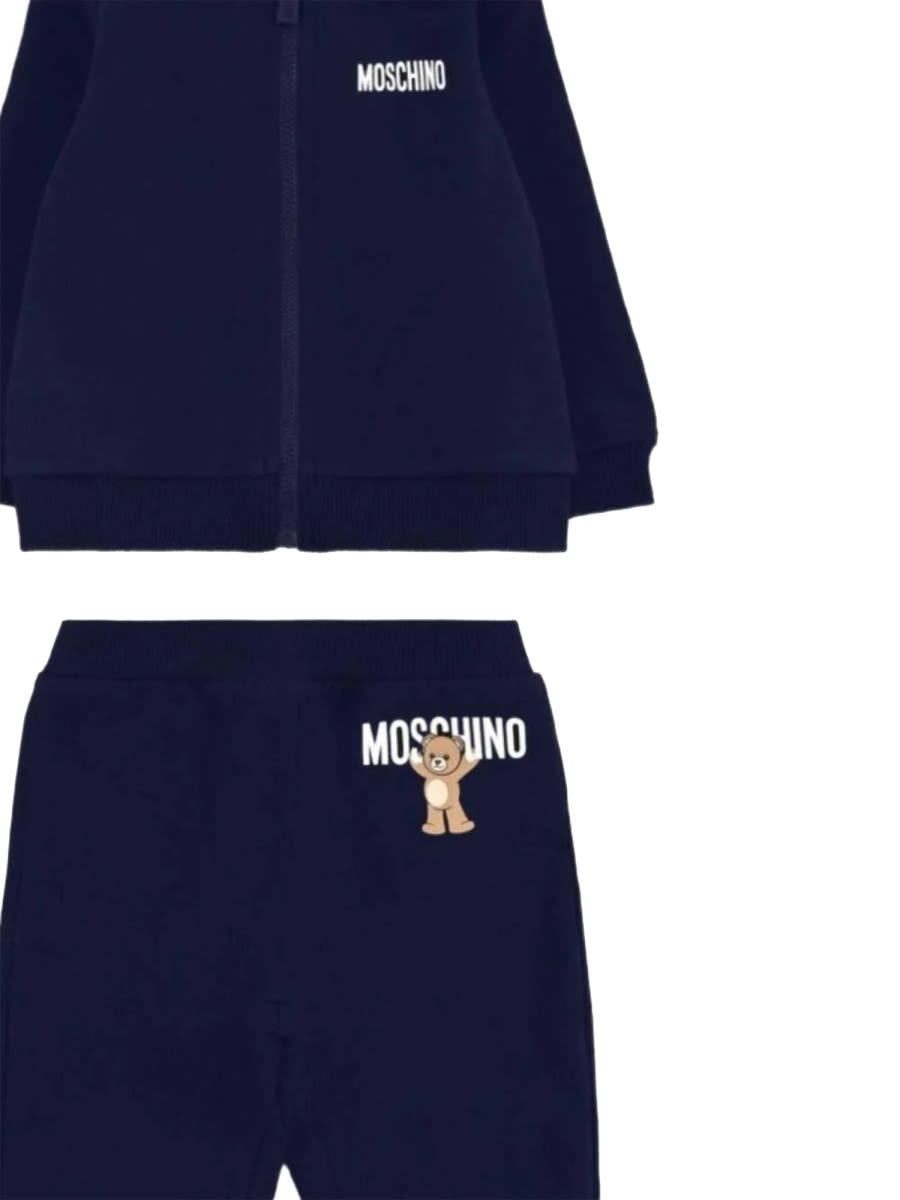 Moschino Jumpsuit With Bear Logo In Brown