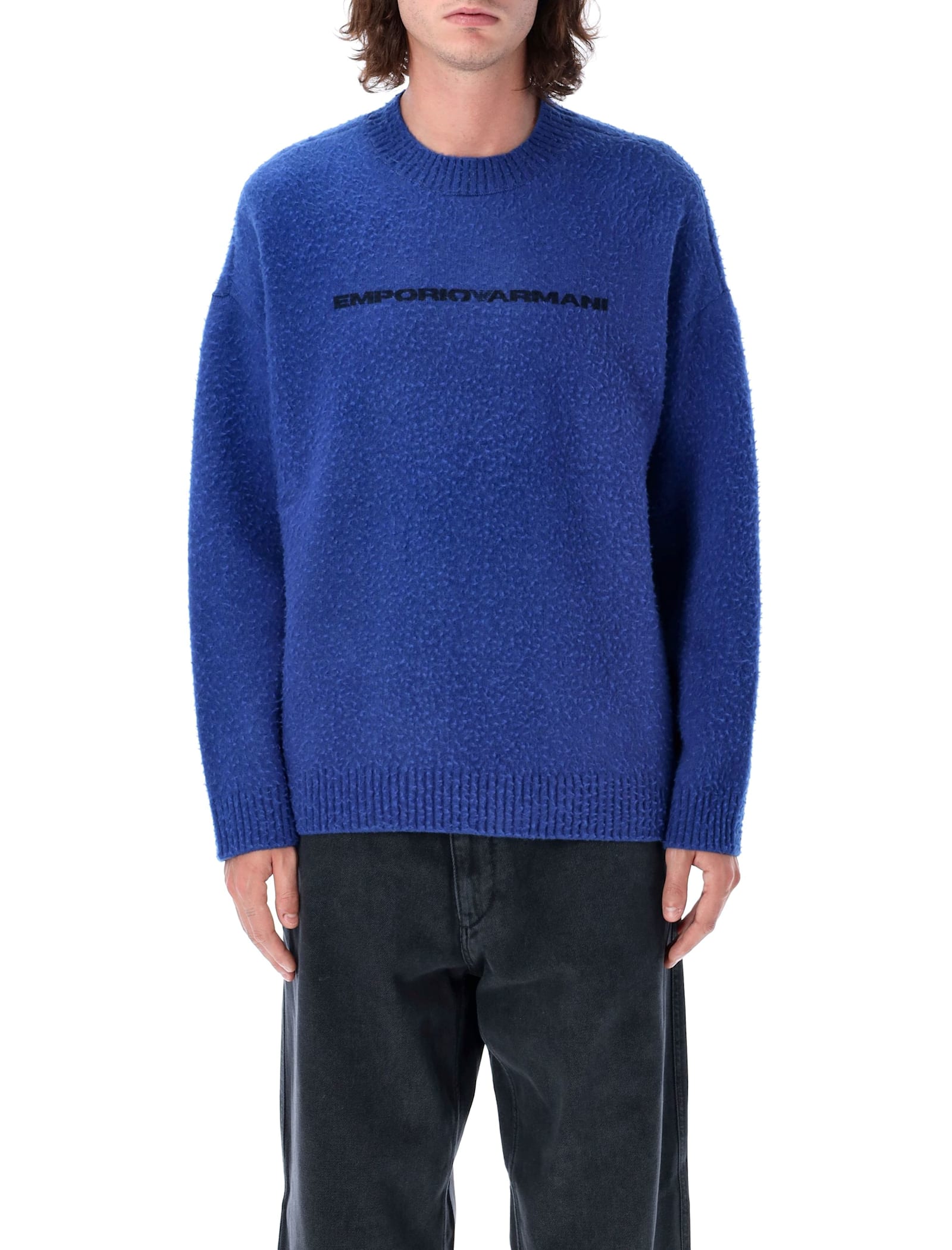 Shop Emporio Armani Logo Sweater In 09n0