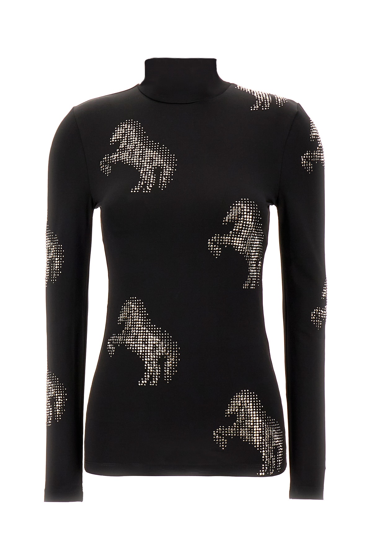 Shop Stella Mccartney Black Stretch Viscose Top In 1000