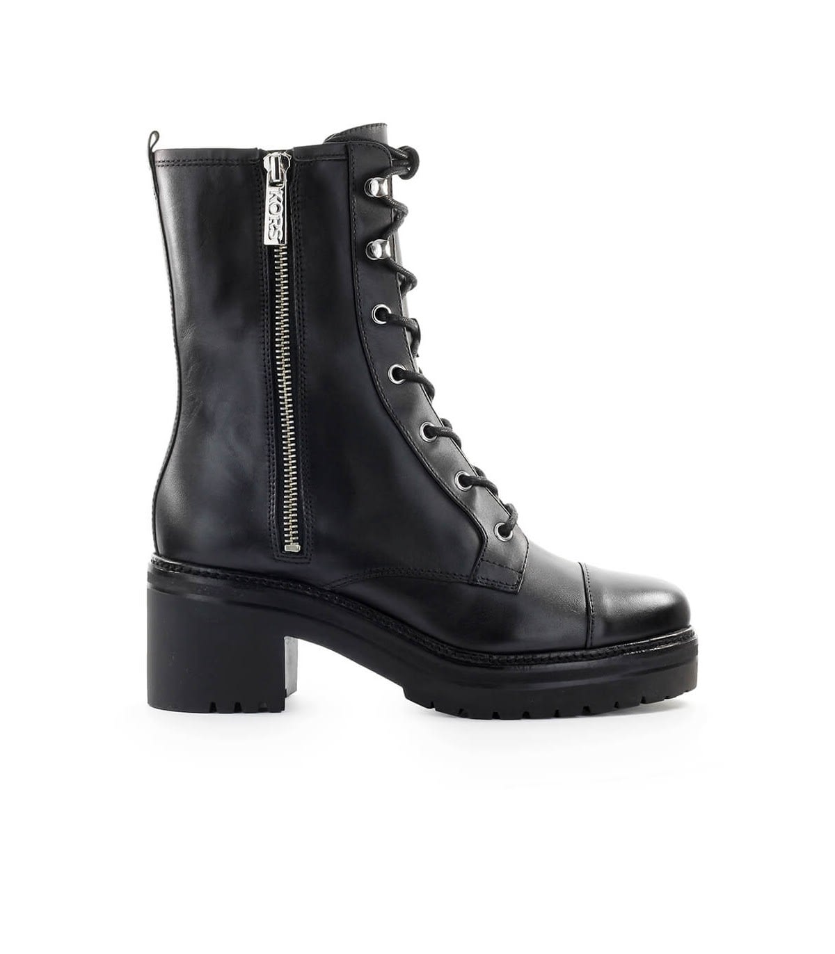 michael kors black boots silver zipper