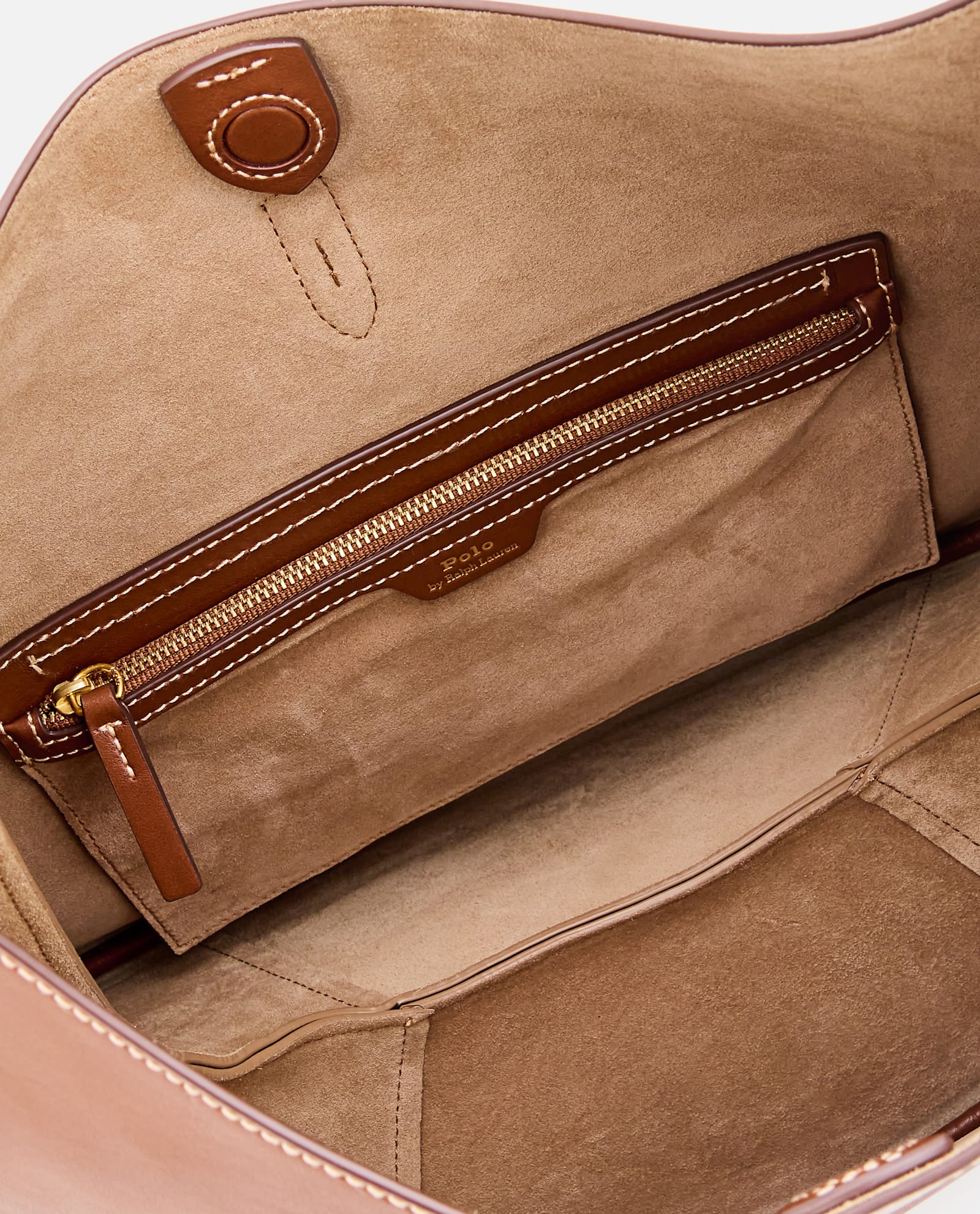 Polo Ralph Lauren Large Polo Id Shoulder Bag In Brown
