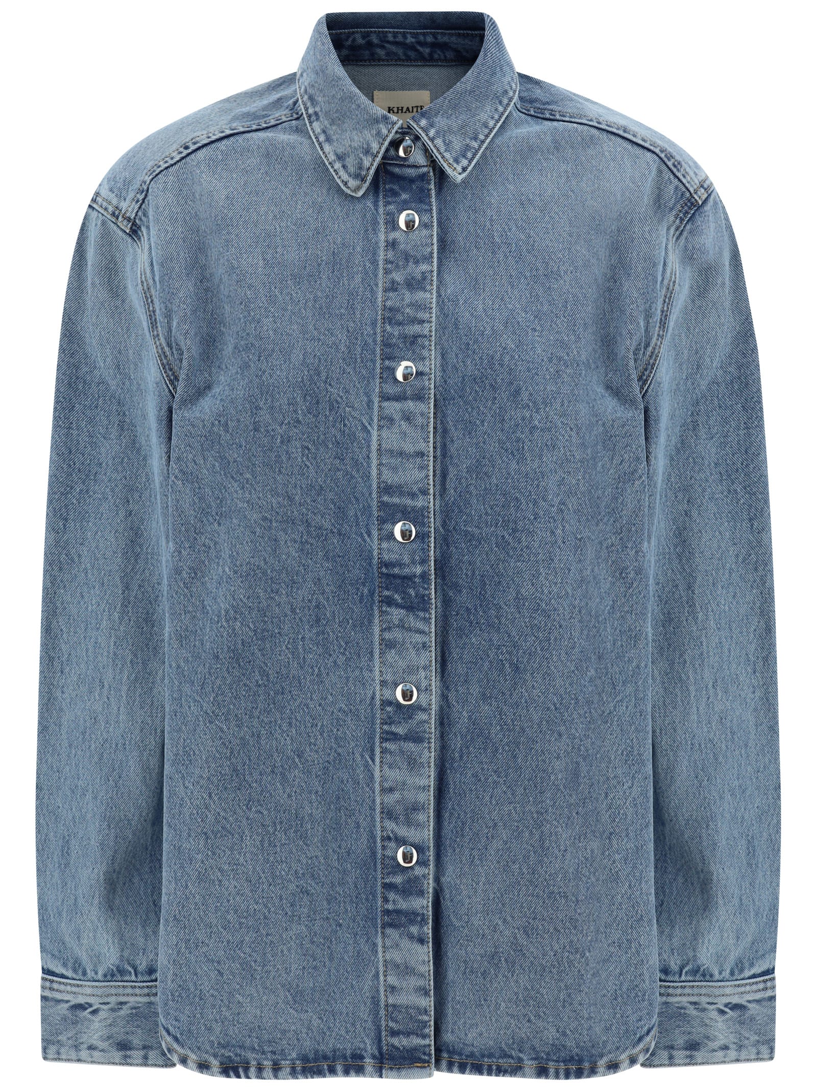 Shop Khaite Argo Denim Jacket In Blue