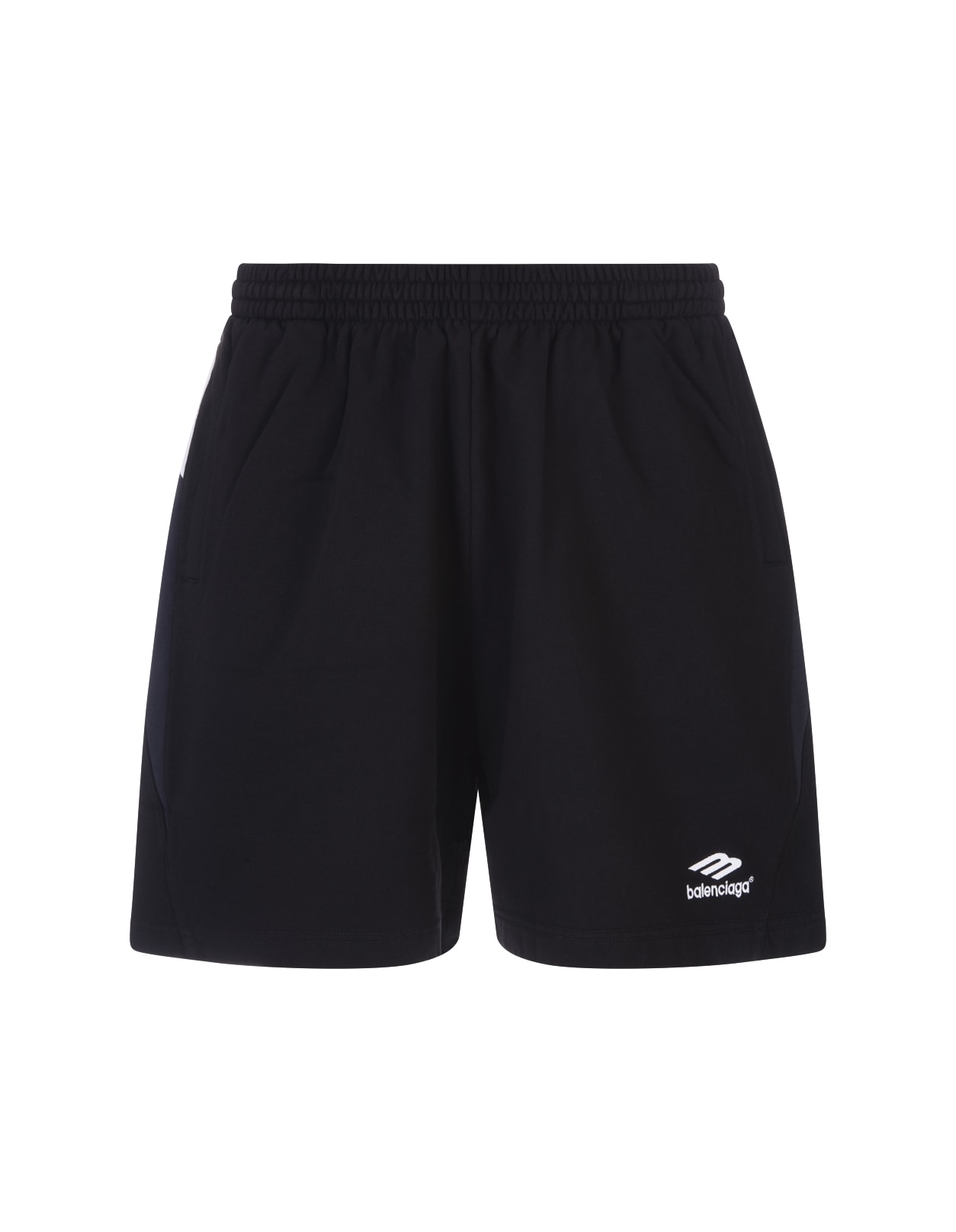 Balenciaga Man Black Sporty B Shorts