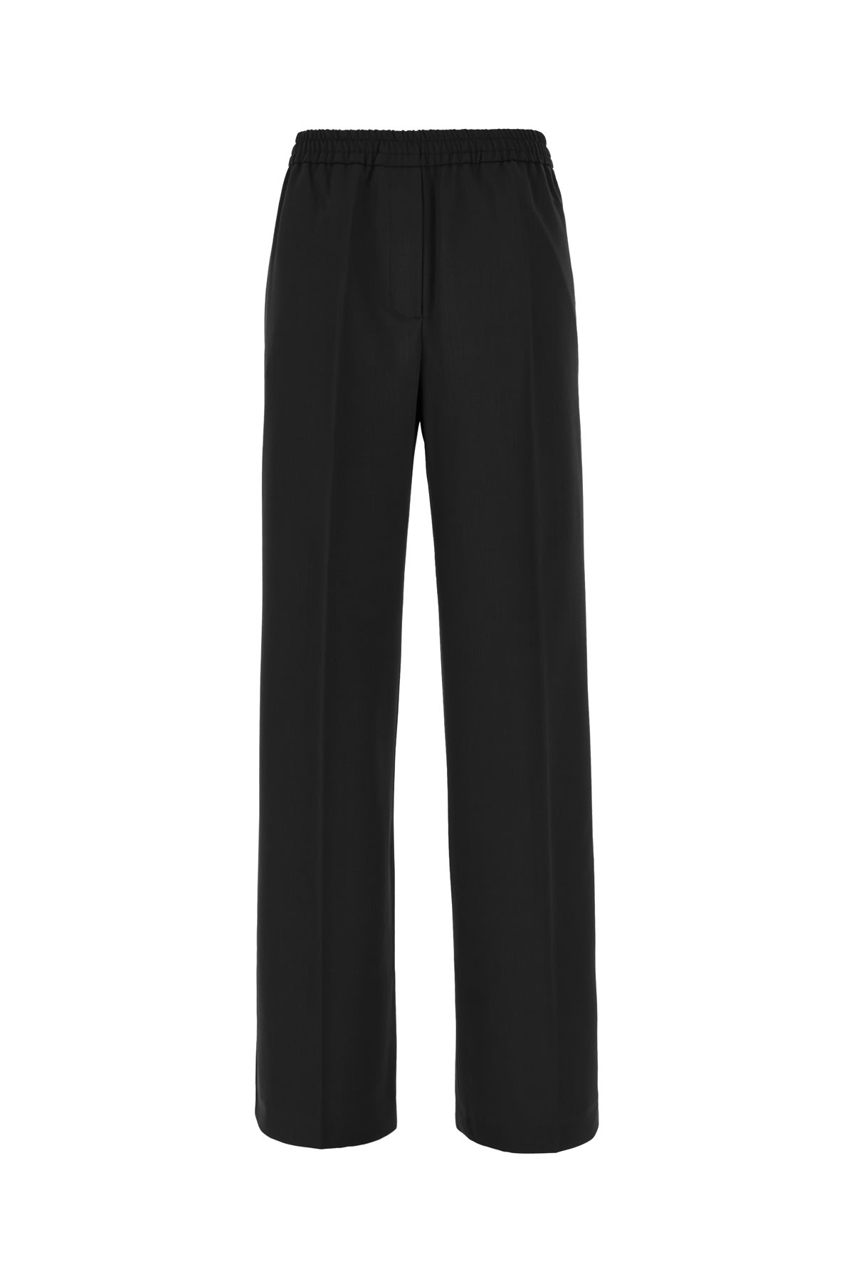 Weekend Max Mara Black Stretch Polyester Blend Pants In Nero