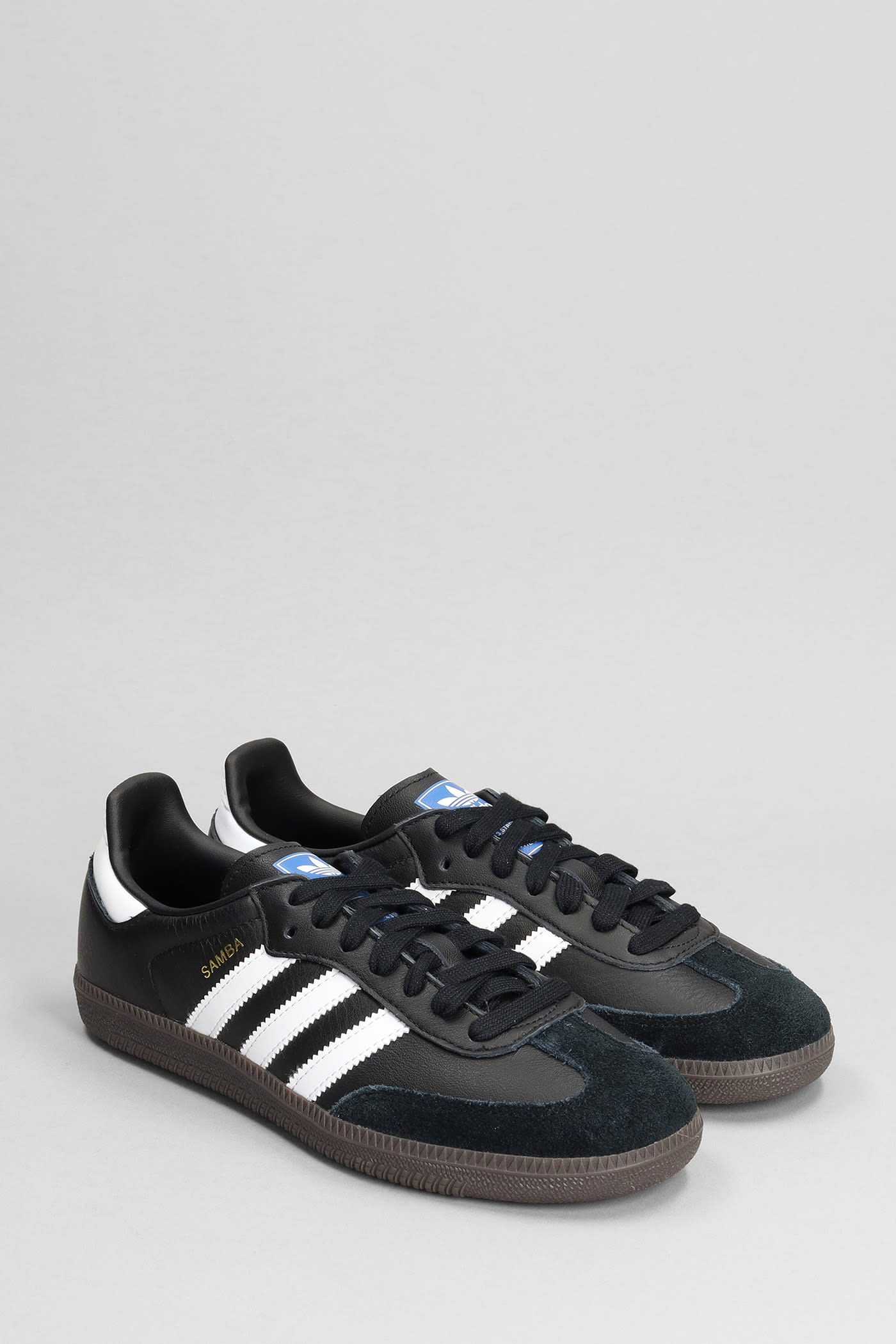 Shop Adidas Originals Samba Go Sneakers In Black Leather