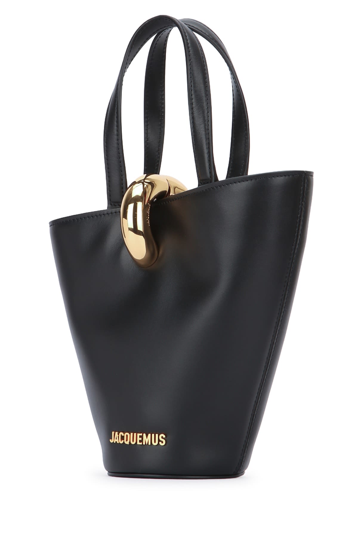 Jacquemus Le Petit Bamboula Ring-top Bucket Bag In Black