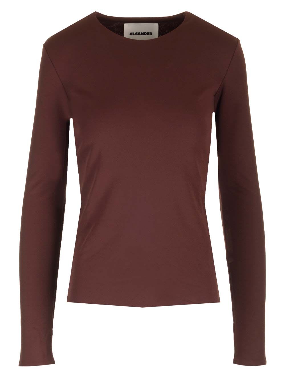 Shop Jil Sander Jersey Sweater In Brown