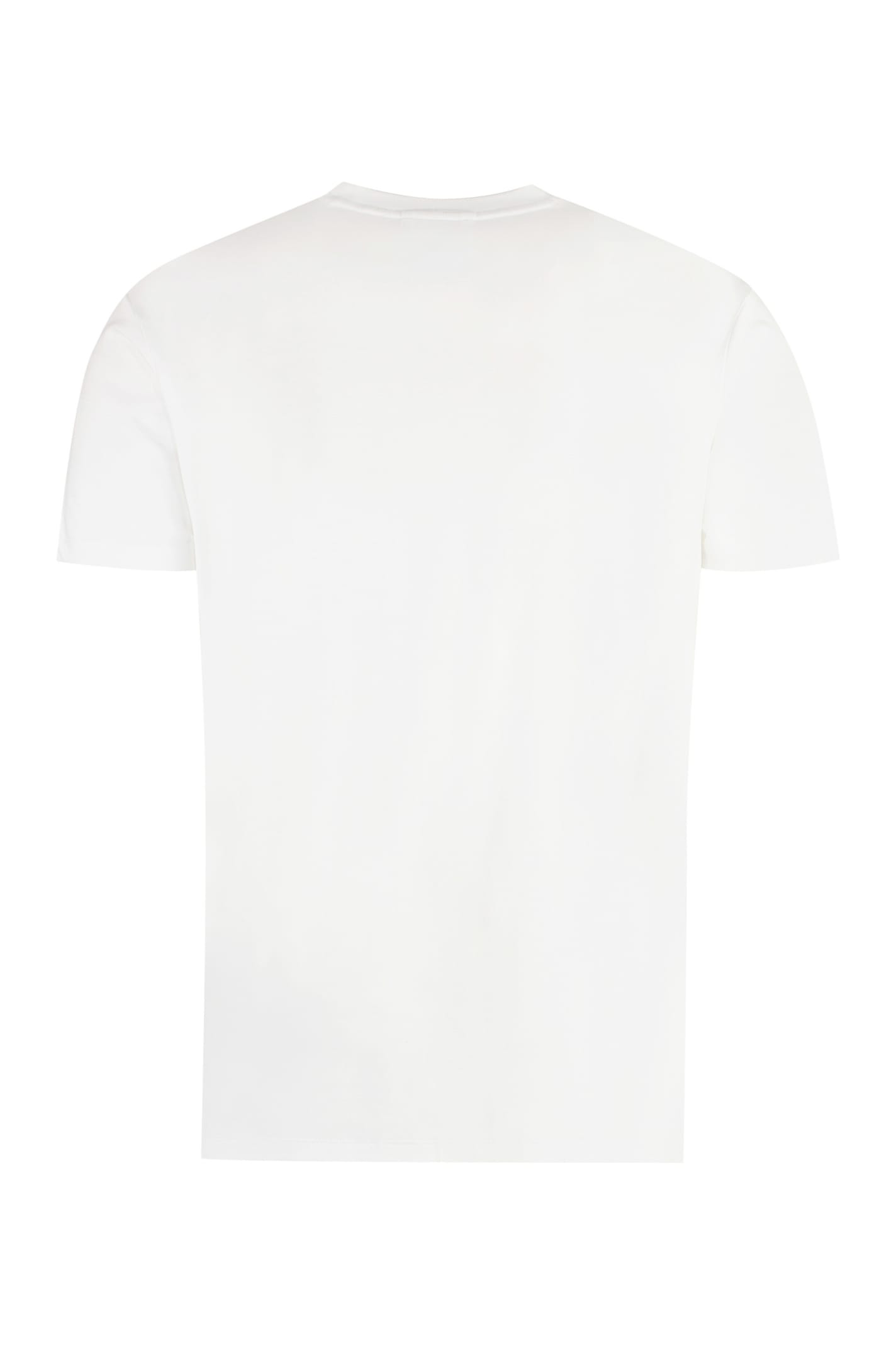 Shop Emporio Armani Viscose Jersey T-shirt In Bianco Ottico