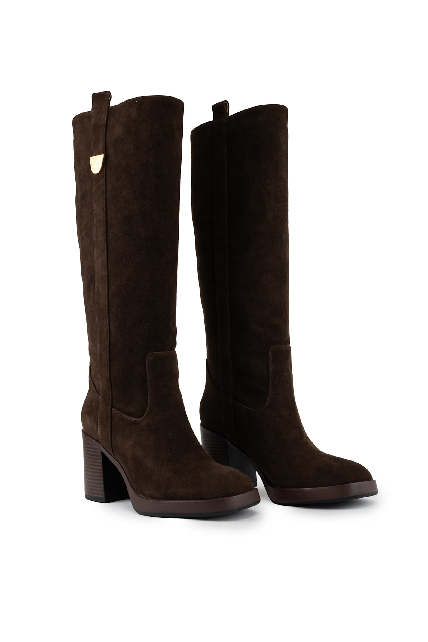 Shop Coccinelle Oliver Suede Boot In Fondant Brown