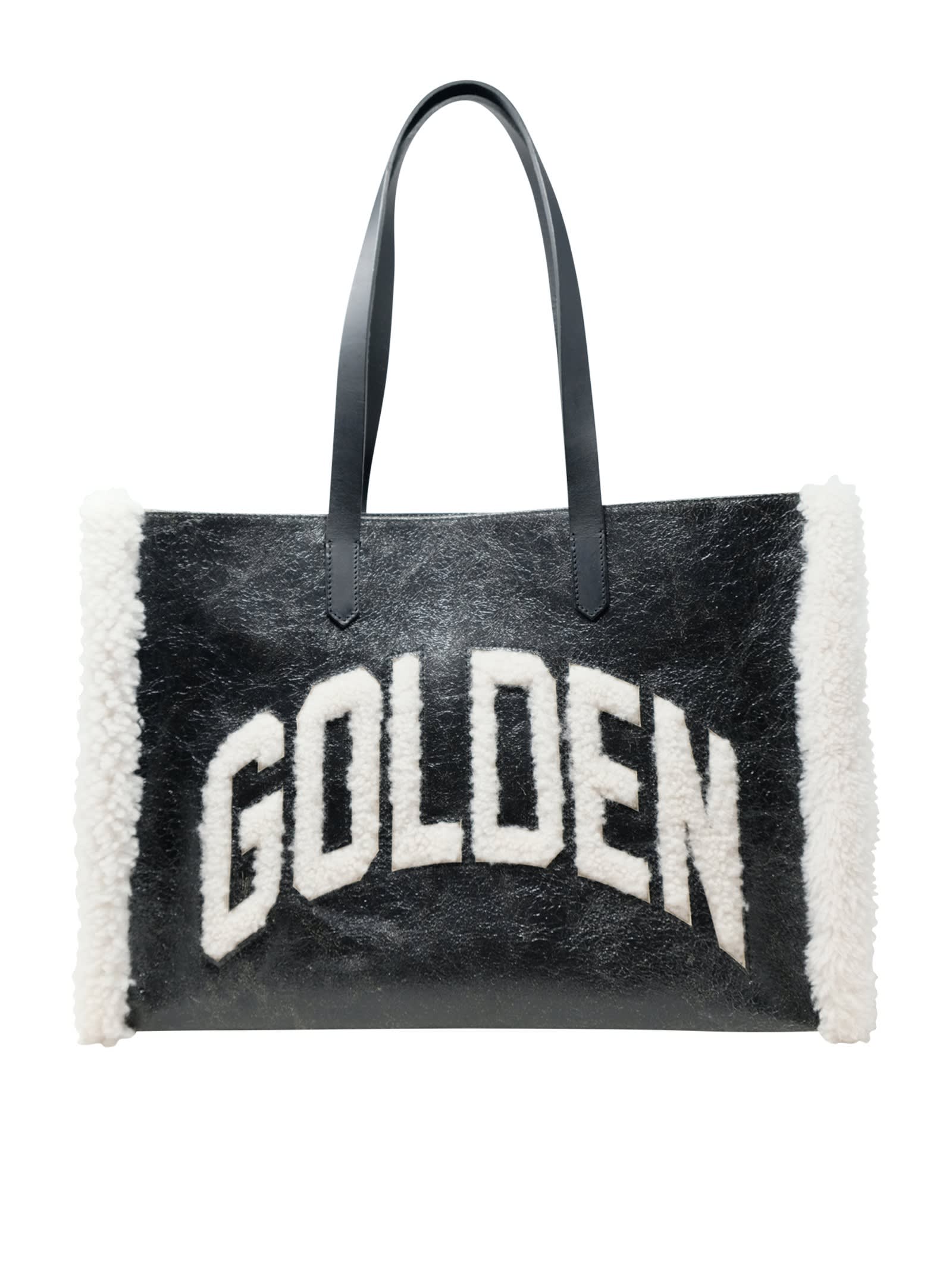Golden Goose Black Shearling California Bag