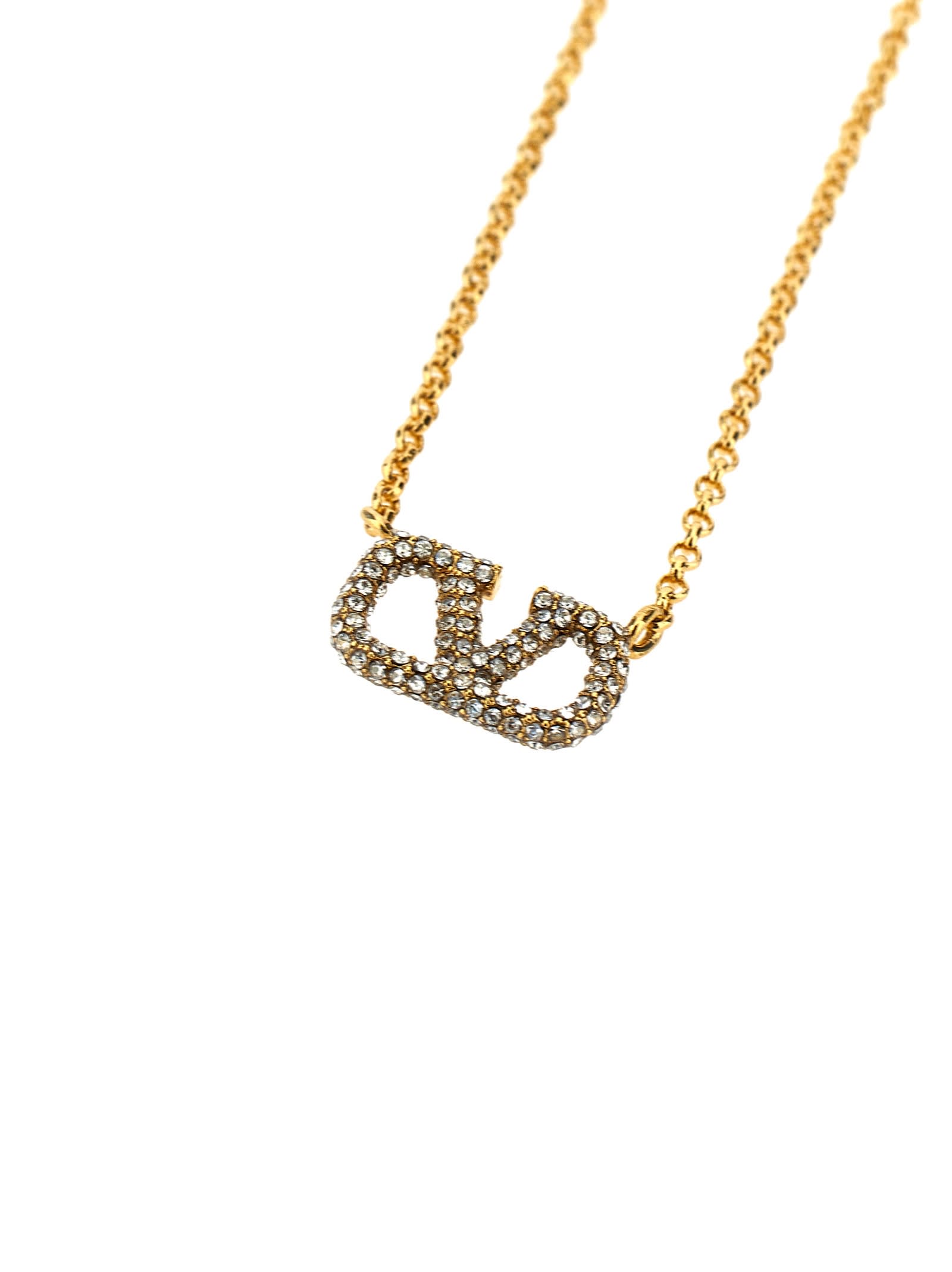 Shop Valentino Garavani Vlogo Signature Necklace In Gold