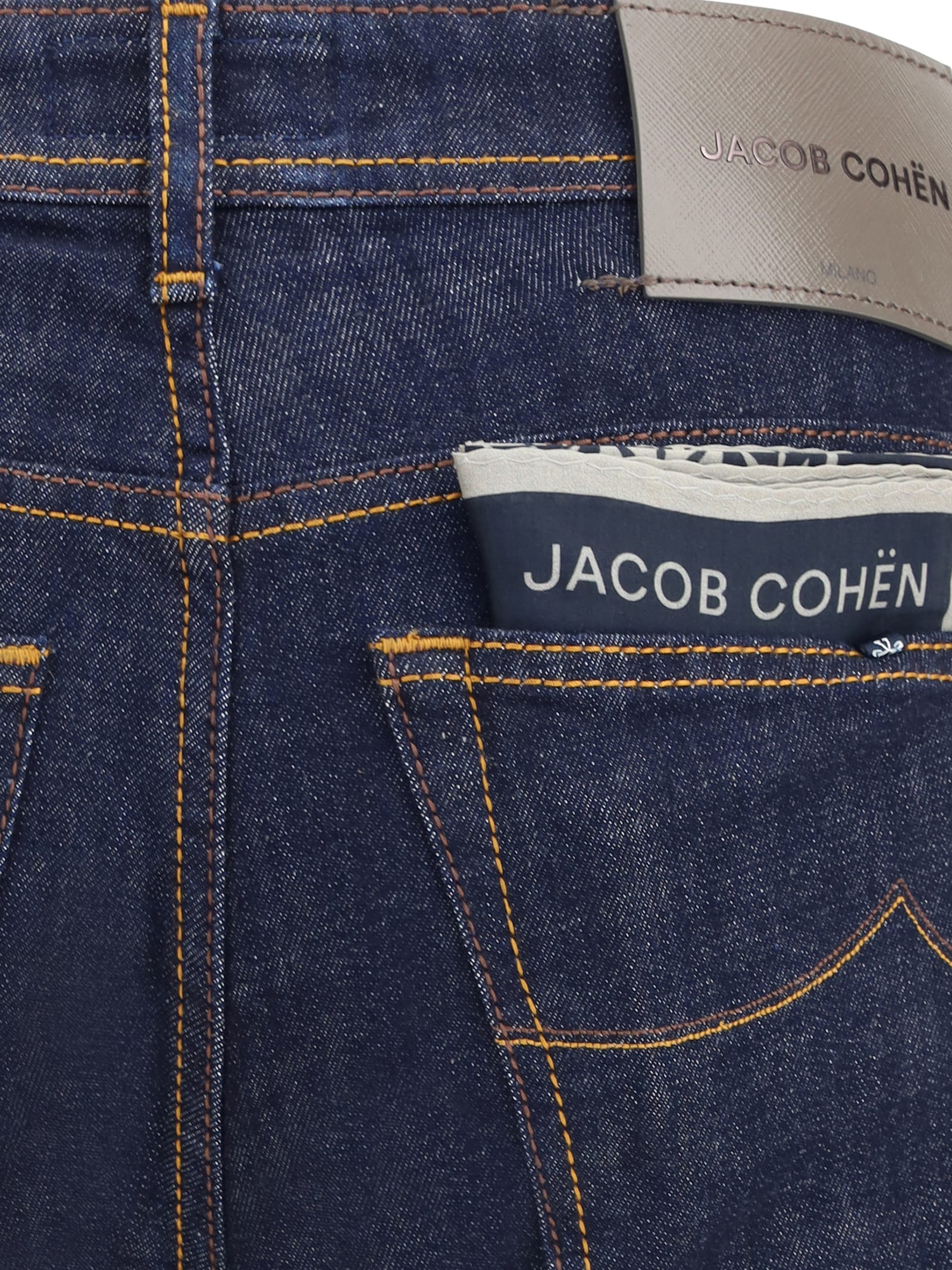 Jacob Cohen Tailored Dark Denim Trousers With Classic Five-pocket Design In Blue