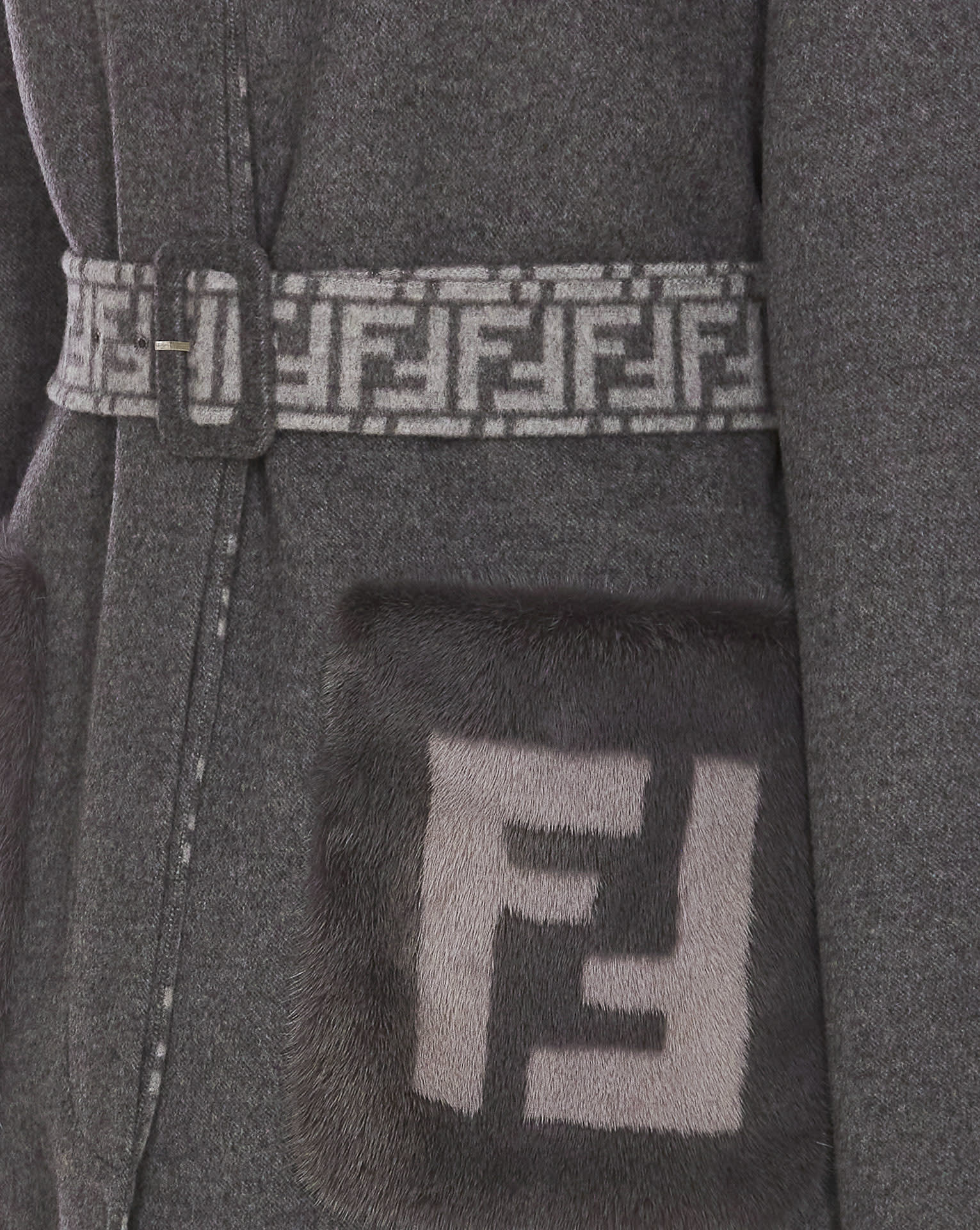 Shop Fendi Grey Wool Coat