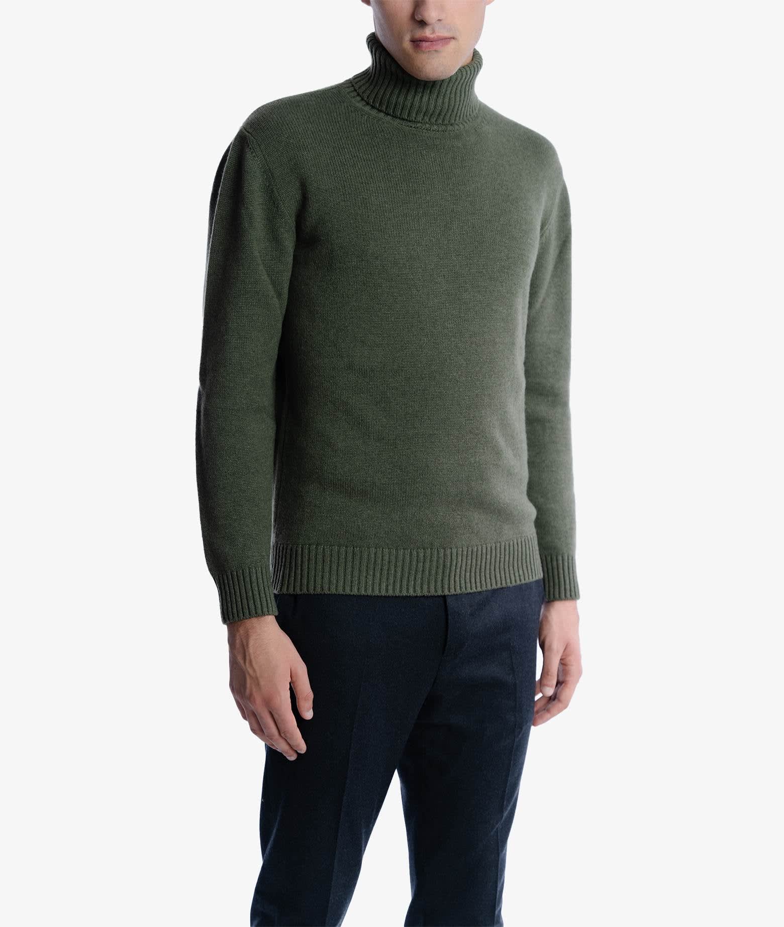 Shop Larusmiani Turtleneck Sweater Diablerets Sweater In Olive
